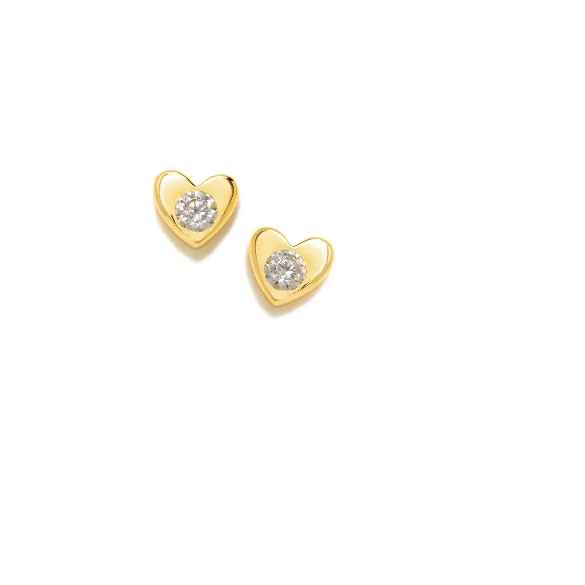 PENDIENTES PRESIÓN CORAZÓN GAGA PLATA CON BAÑO DE ORO - Agatha Ruiz de la Prada