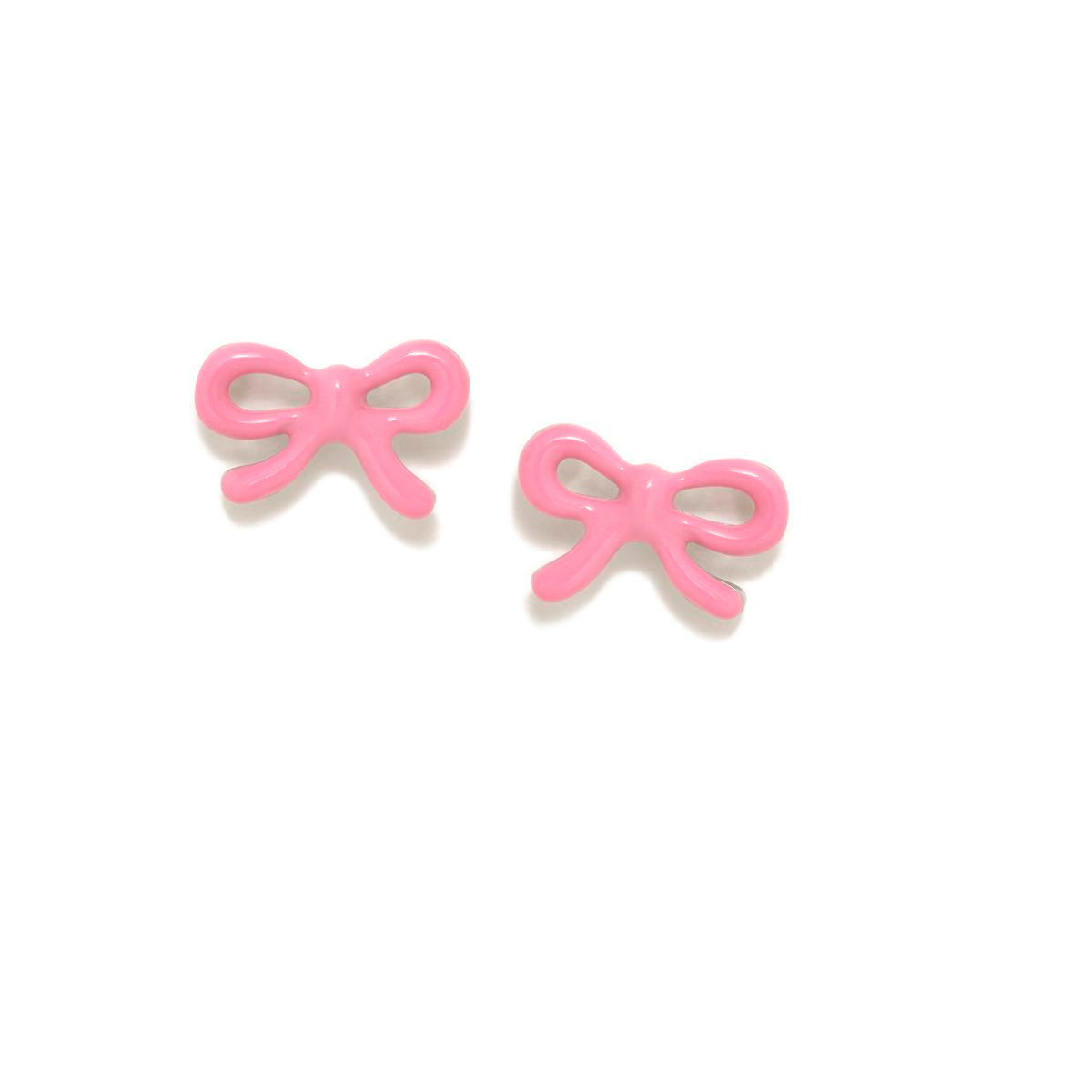 Boucles d'oreilles nœud rose