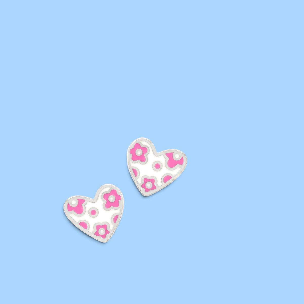 BOUCLES D’OREILLES NATHY CŒUR BLANC ROSE