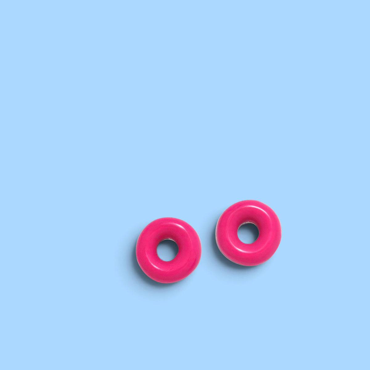 PENDIENTES DONUT FUCSIA