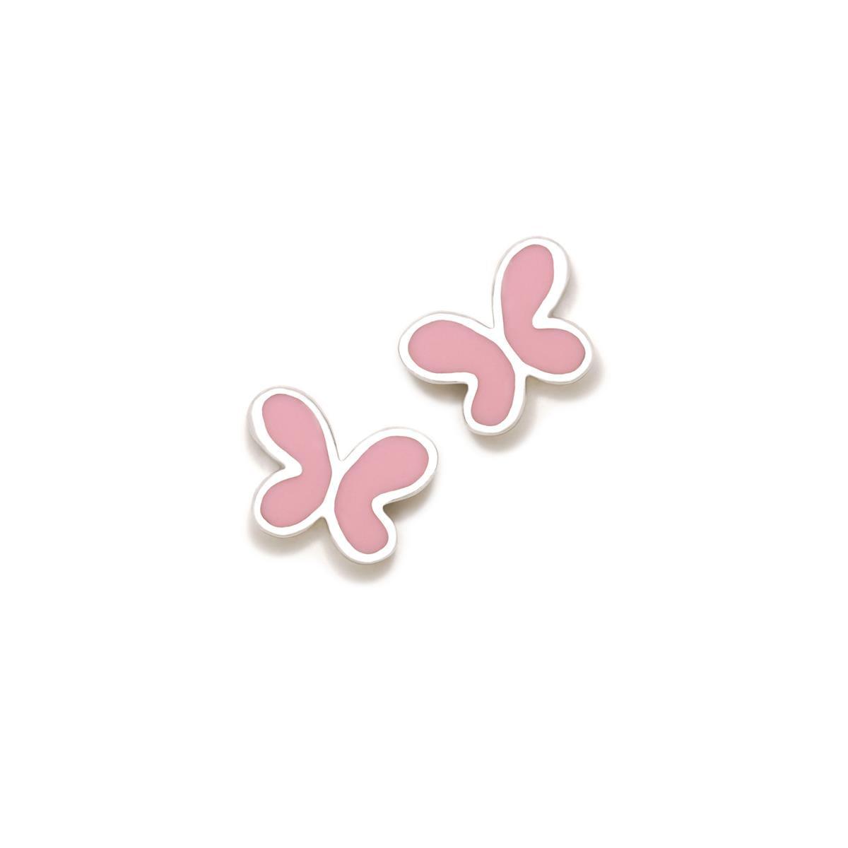 PENDIENTE MARIPOSA ROSA ROSCA