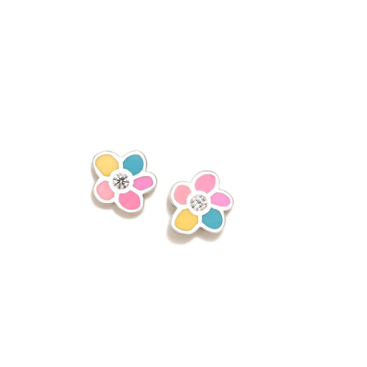 PENDIENTES FLOR DIVERSIONES MULTICOLOR PASTEL CZ - Agatha Ruiz de la Prada