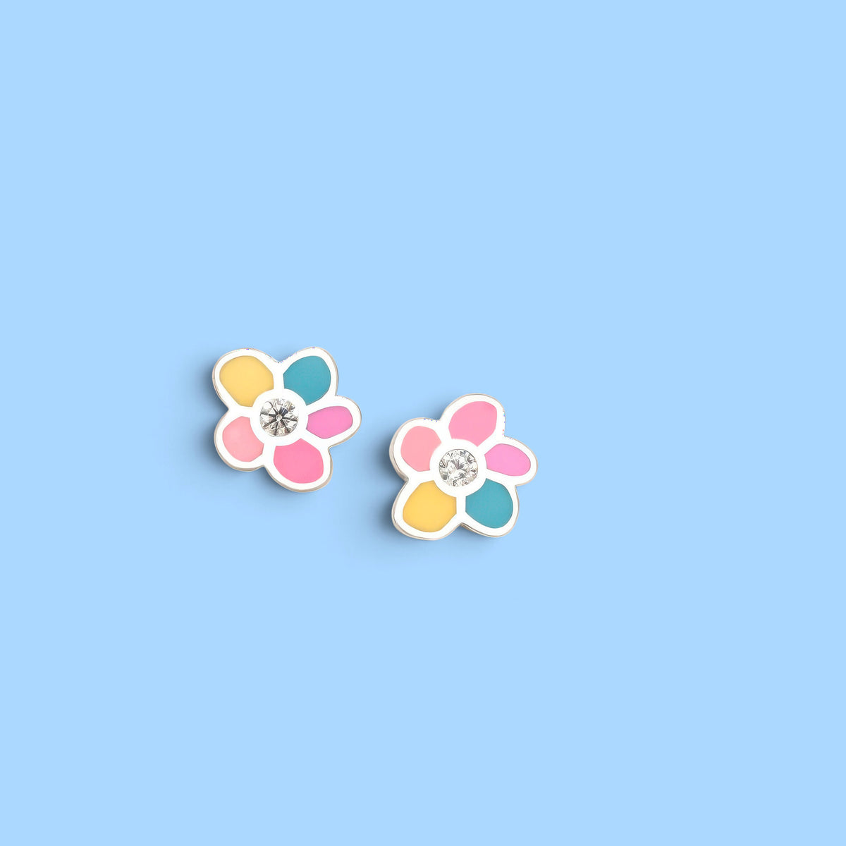 Orecchini Fiore Divertimenti Multicolore Pastello CZ