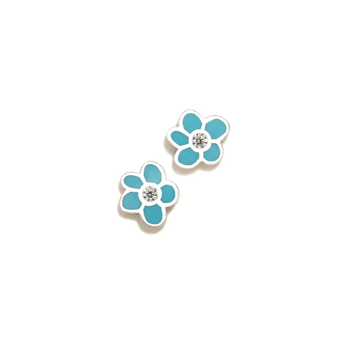 PENDIENTES FLOR DIVERSIONES AZUL PASTEL CZ - Agatha Ruiz de la Prada
