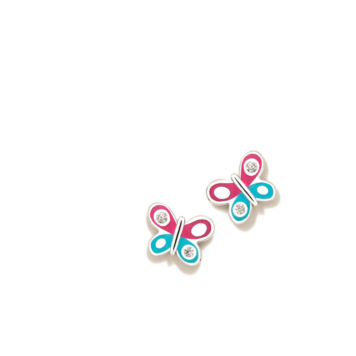 Boucles d'oreilles papillon divertissements fuchsia eau