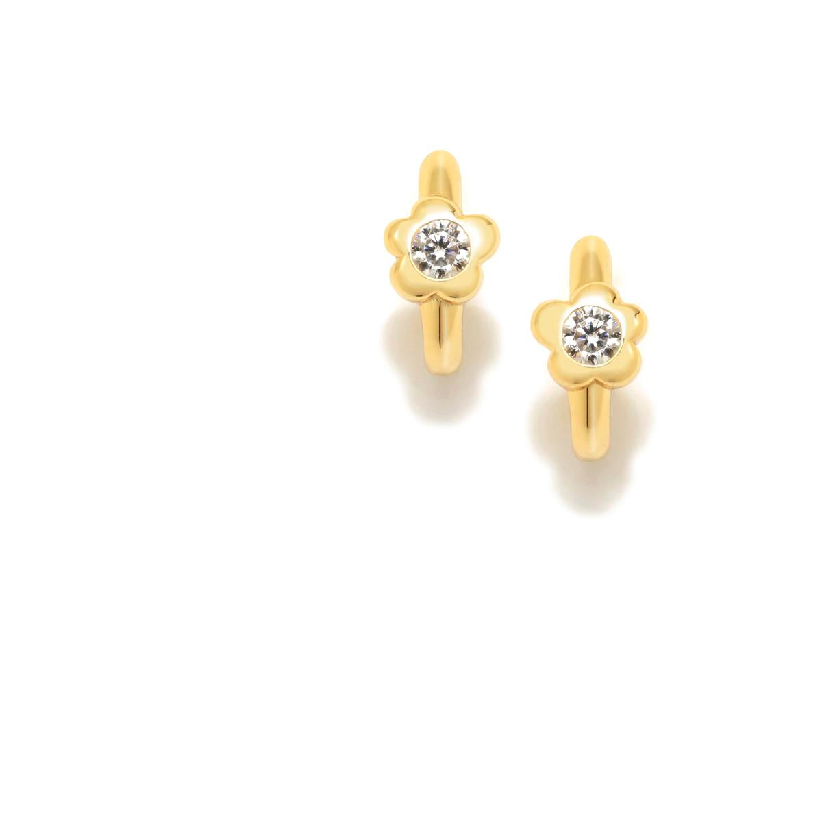 CRIOLLAS FLEUR GAGA ARGENT AVEC REVÊTEMENT D'OR