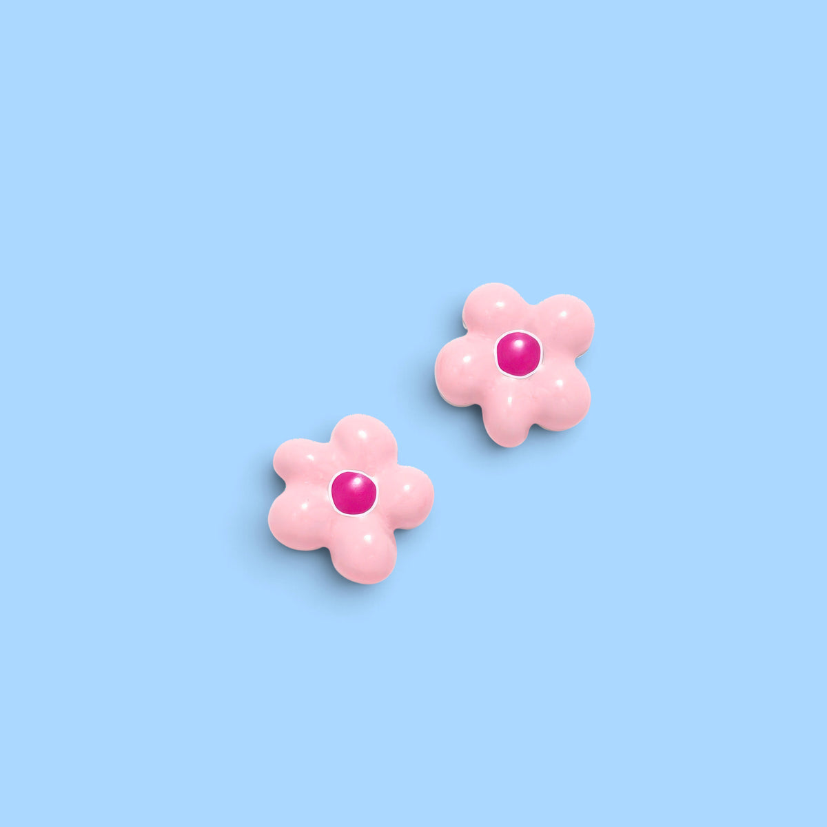 BOUCLES D'OREILLES À BRELOQUES EN FORME DE FLEURS ROSES