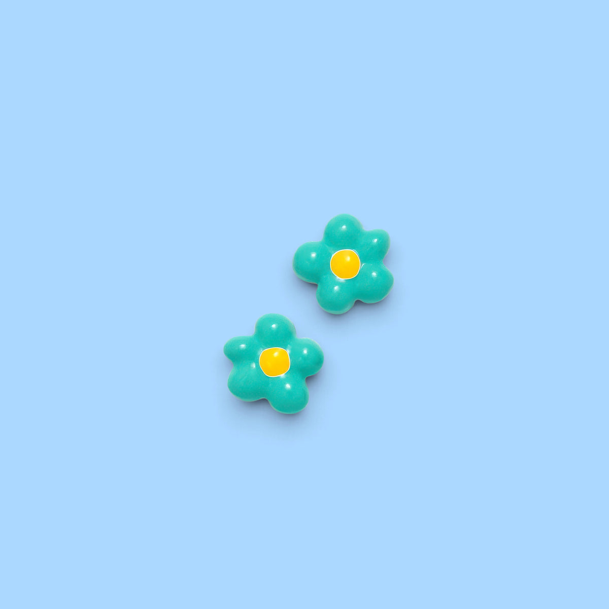 BOUCLES D'OREILLES CHARME FLEUR PETITE TURQUOISE