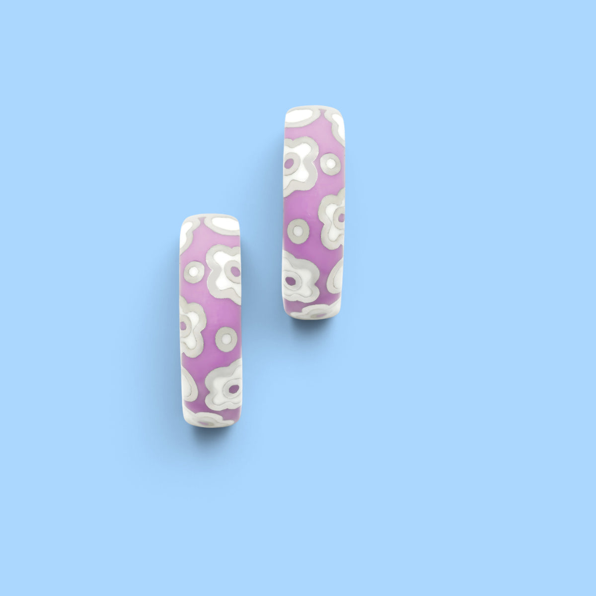 CRÉOLES NATHY MAUVE BLANC