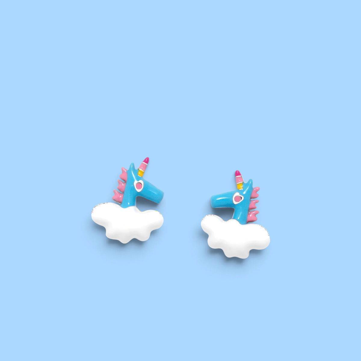 Orecchini Charm Unicorno Blu