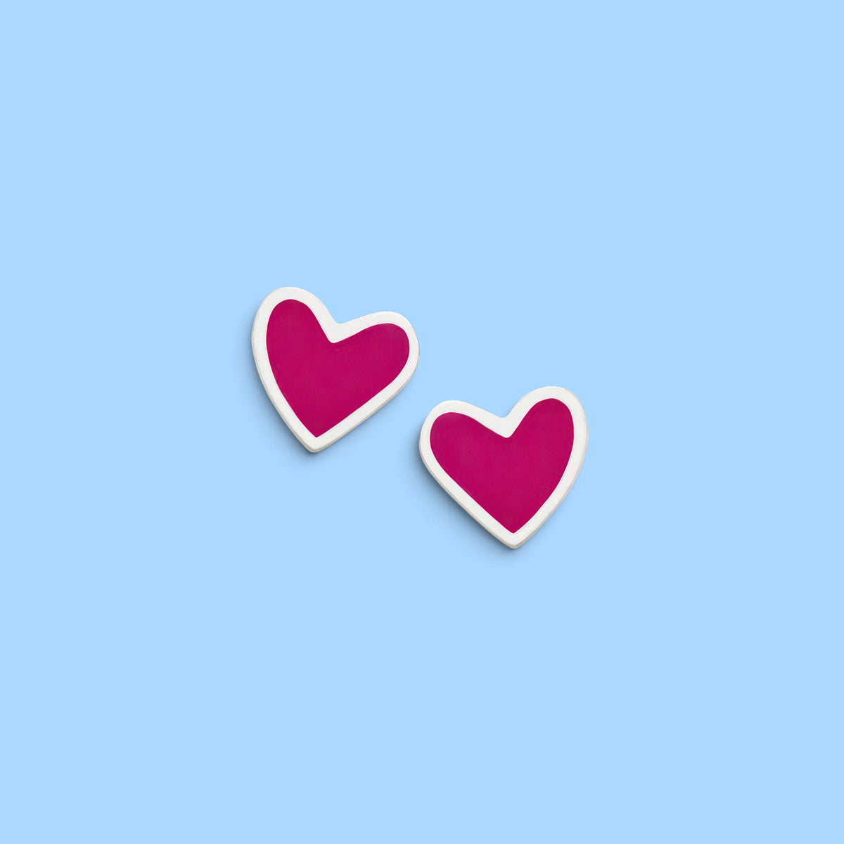PENDIENTES FUCSIA CORAZON