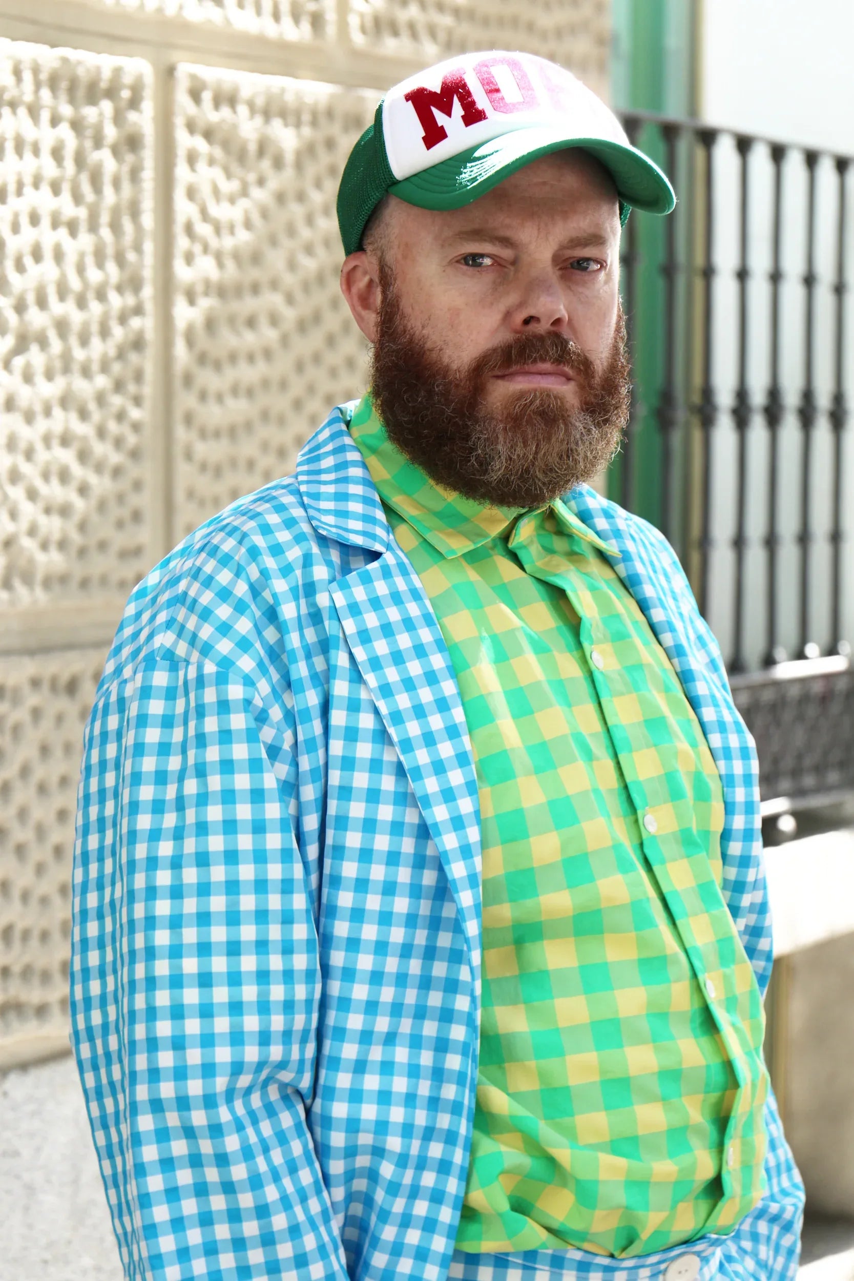 AMERICANA AZUL VICHY ABIERTA HOMBRE - Agatha Ruiz de la Prada