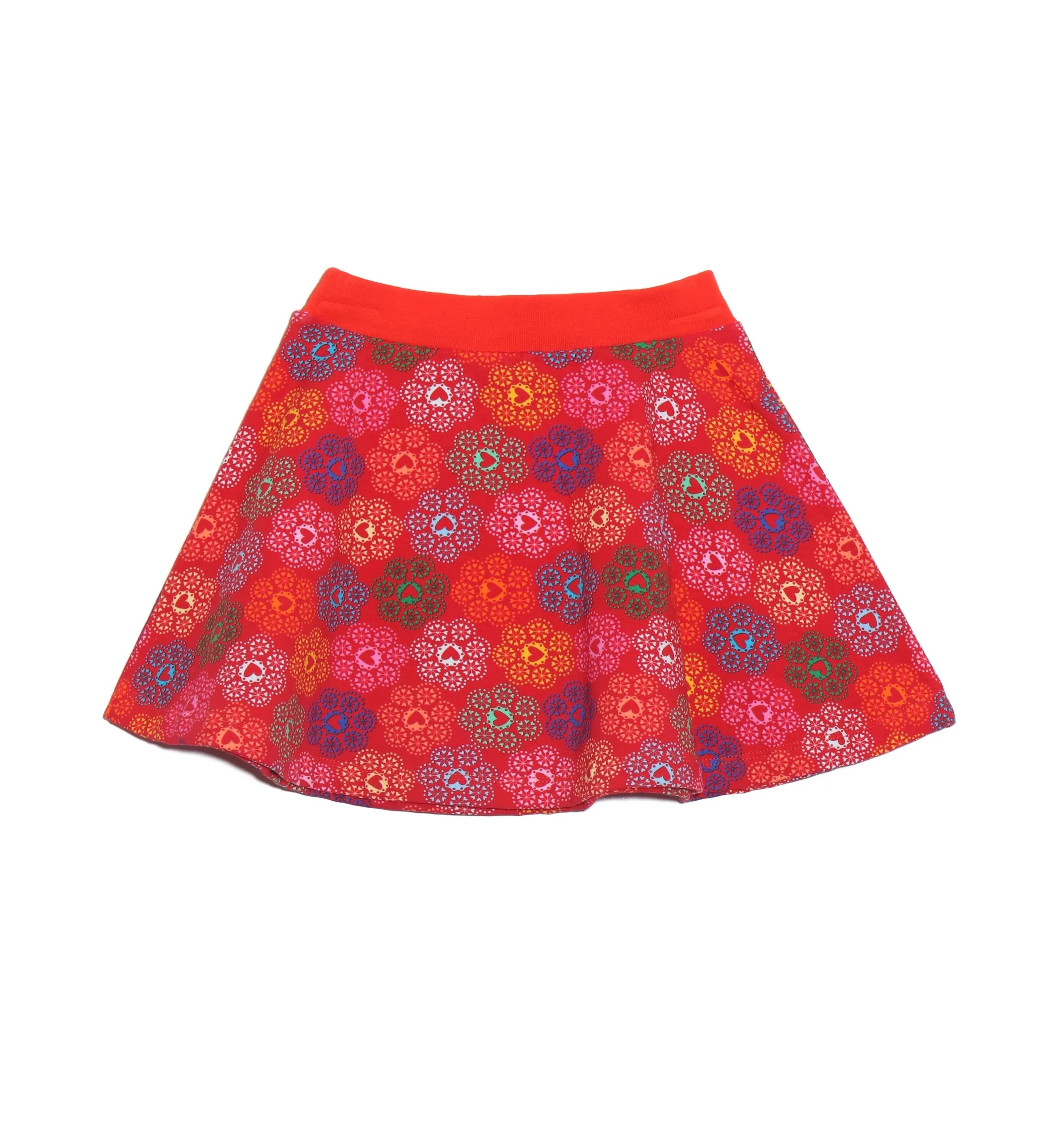 FALDA NARANJA ESTAMPADA