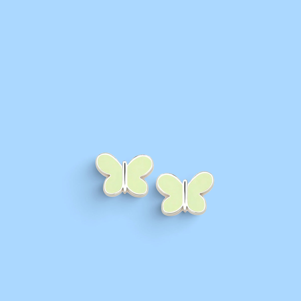 PENDIENTES VERDE PASTEL MARIPOSAS