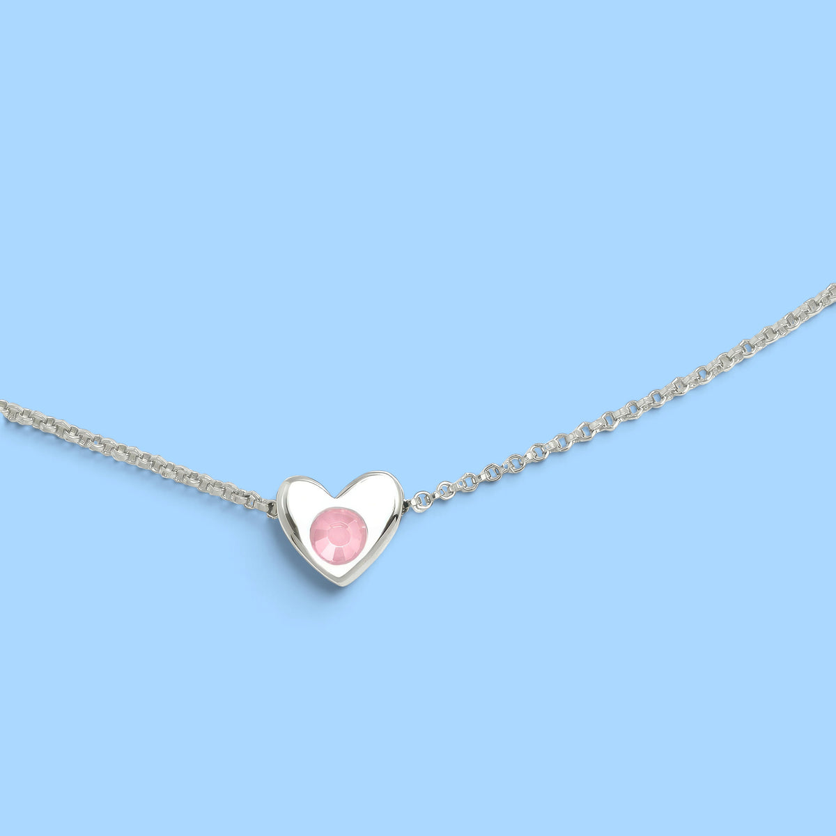 PENDENTIF CŒUR GAGA ARGENT CZ ROSE