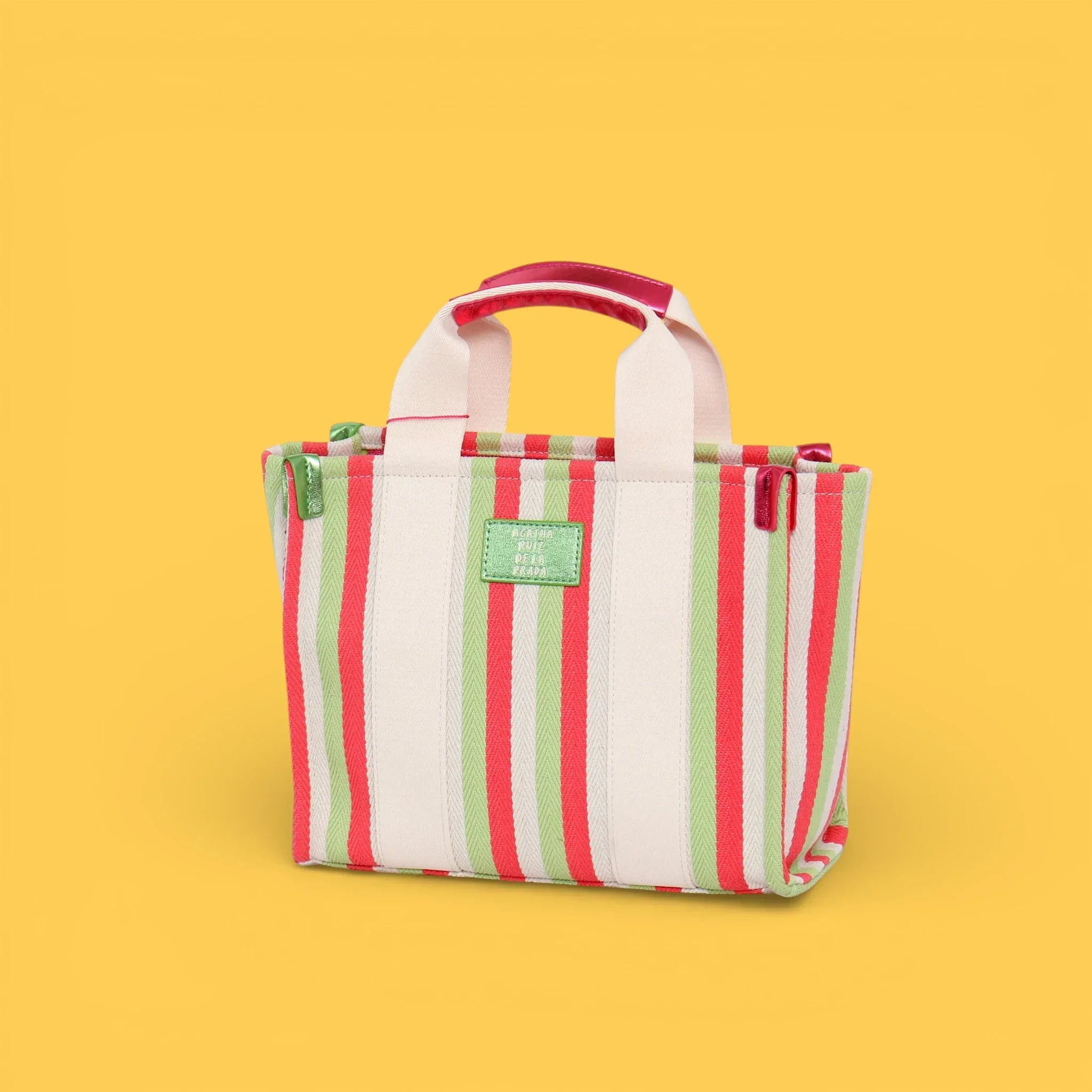 BOLSO LONA LINEAS ROSA - Agatha Ruiz de la Prada