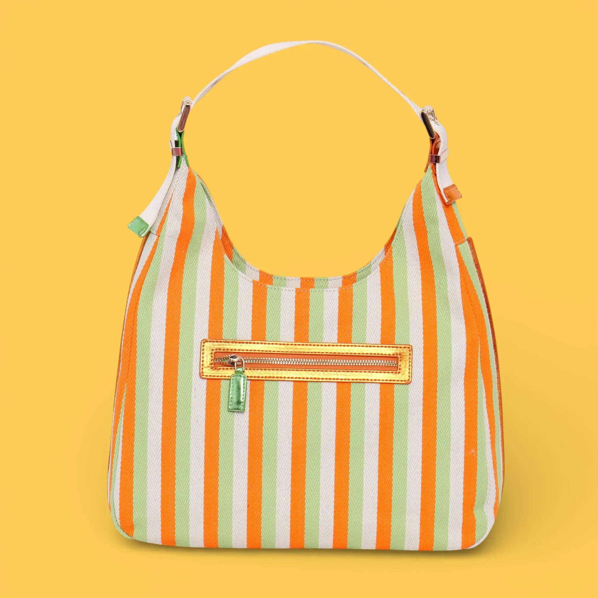 BOLSO HOBO LONA LINEAS NARANJA - Agatha Ruiz de la Prada