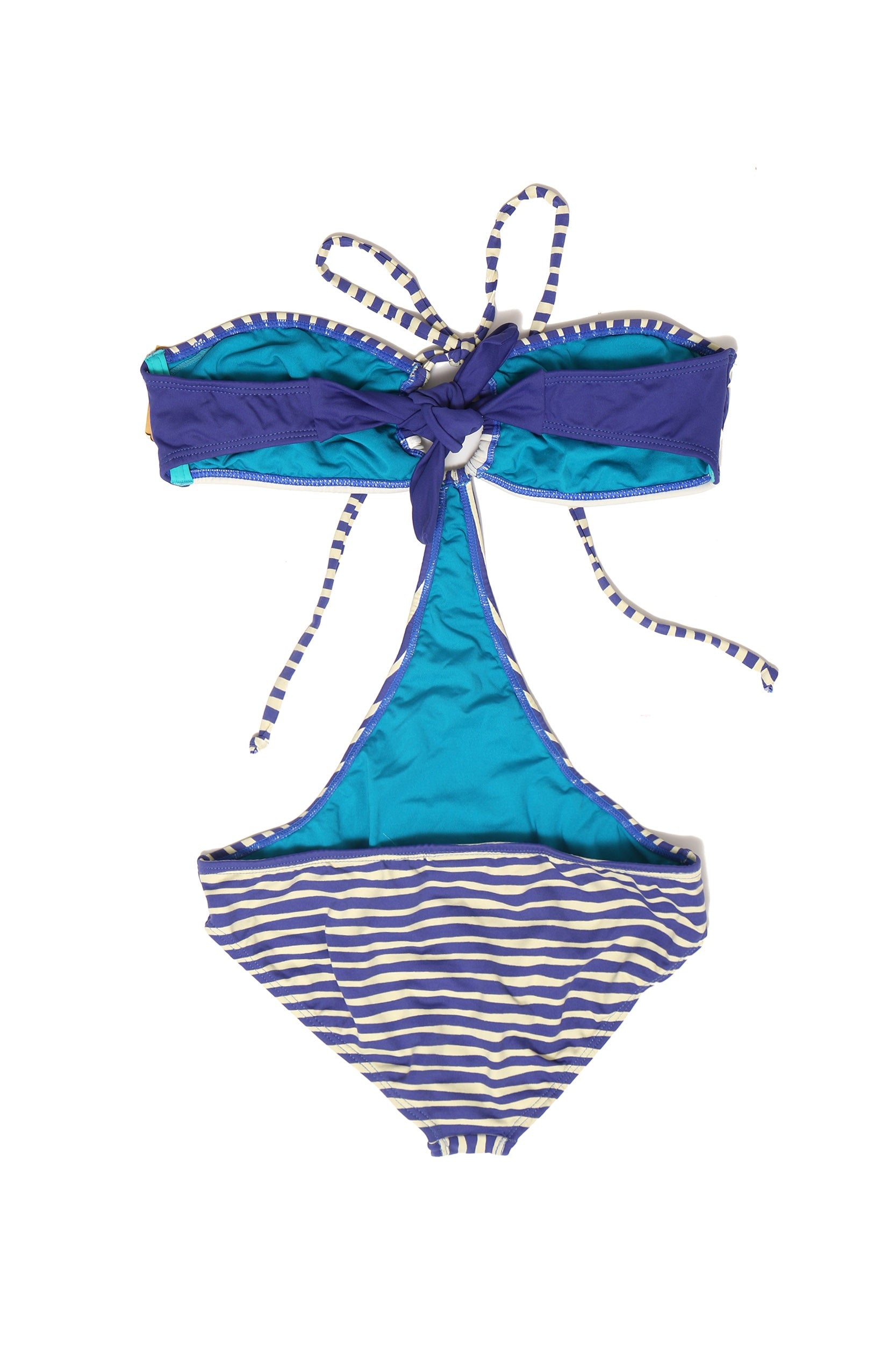 TRIKINI MUJER AZUL RAYITAS