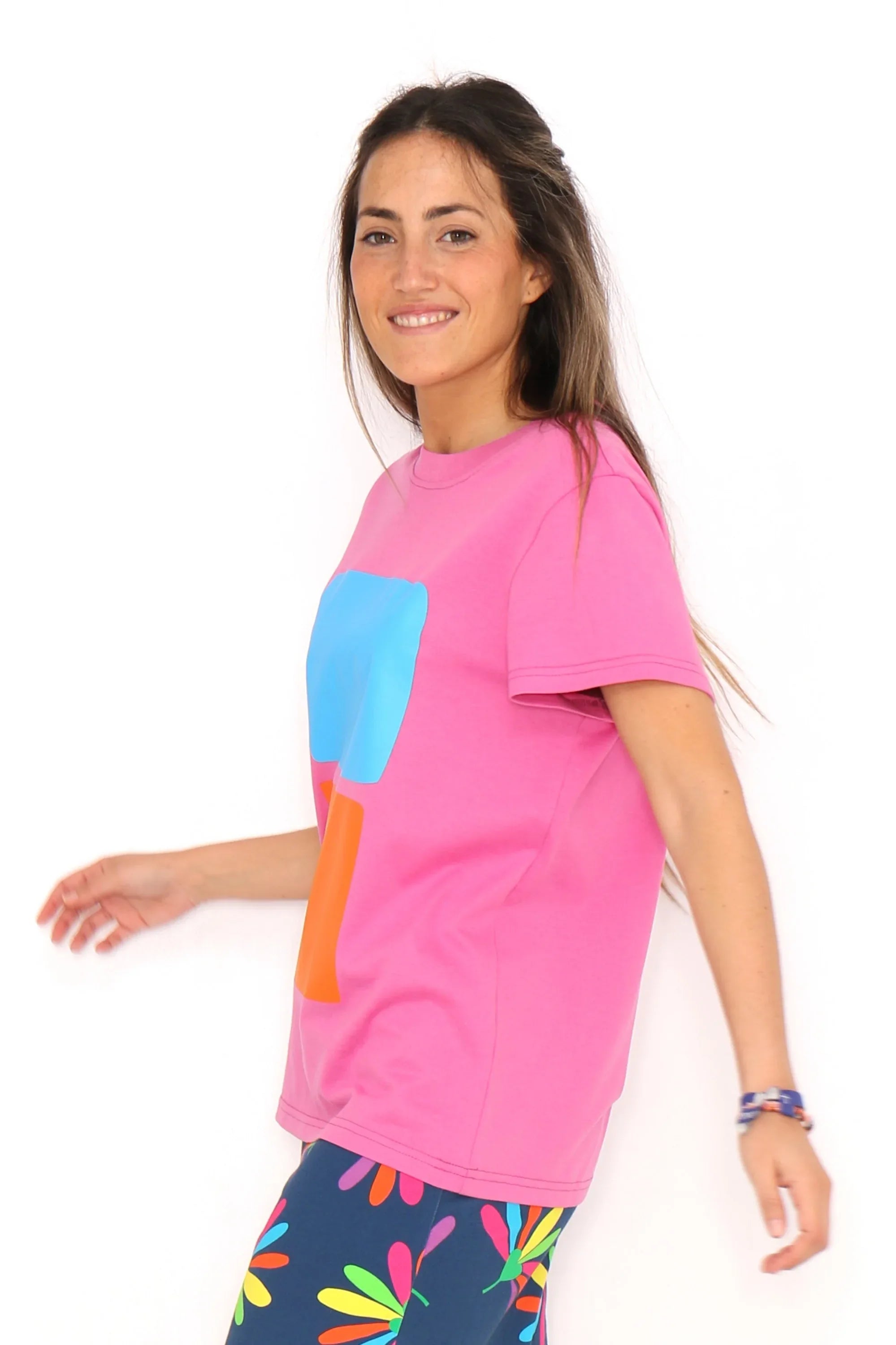 CAMISETA 2 CUADROS NARANJA Y AZUL - Agatha Ruiz de la Prada