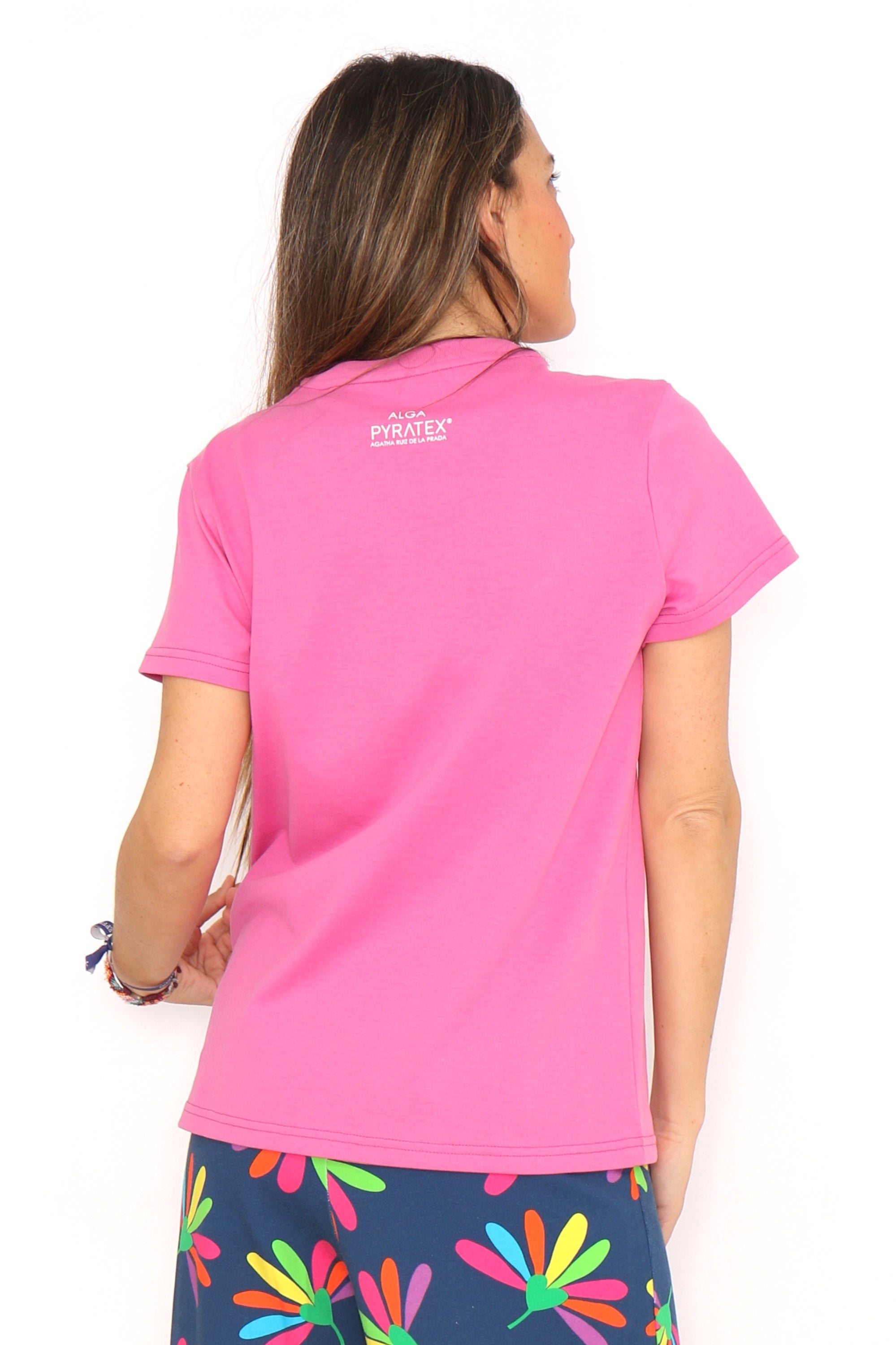 CAMISETA 2 CUADROS NARANJA Y AZUL