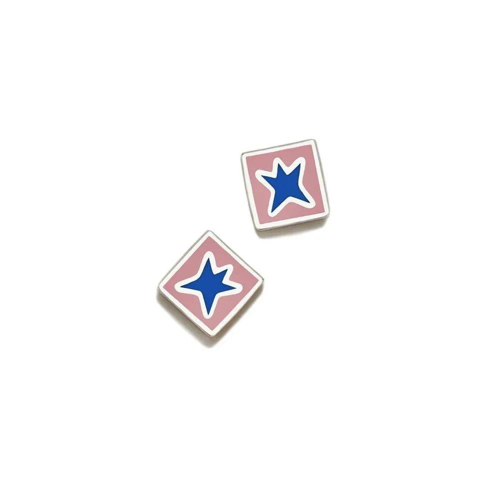 PENDIENTES CUBO ESTRELLA AZUL - Agatha Ruiz de la Prada