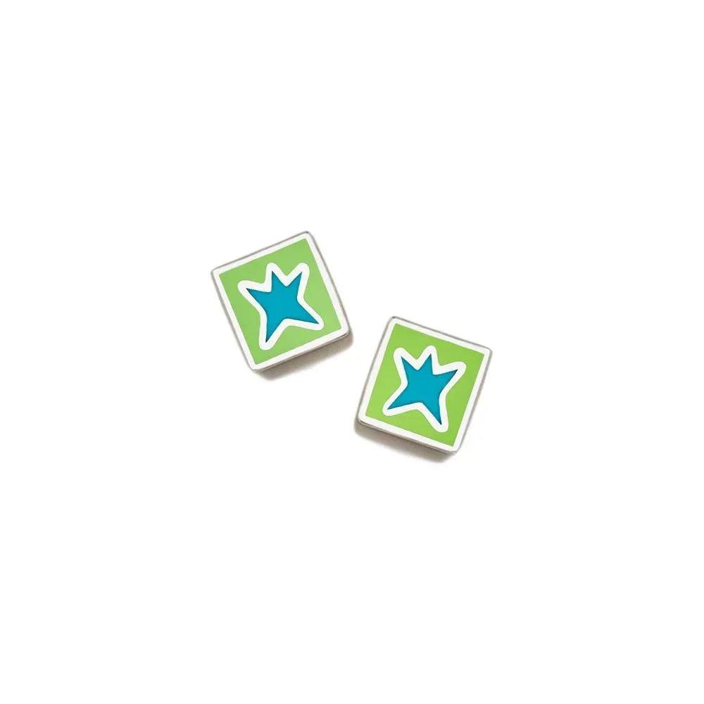 PENDIENTES CUBO ESTRELLA VERDE - Agatha Ruiz de la Prada
