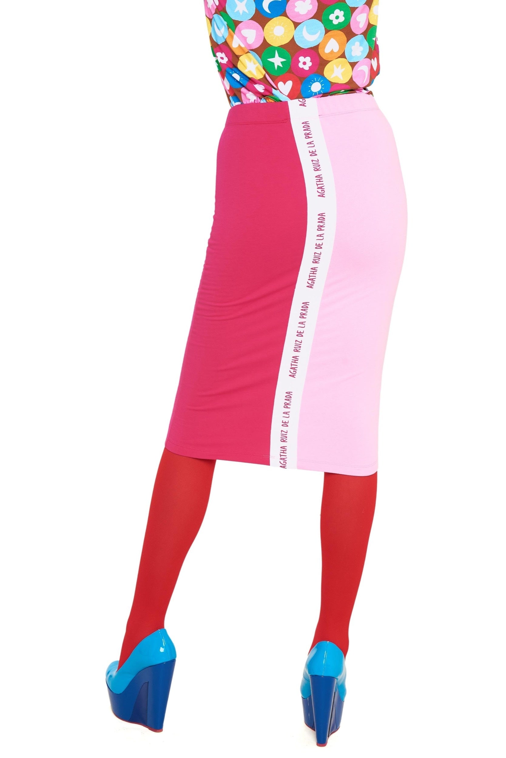 FALDA BICOLOR ROSA/FUCSIA