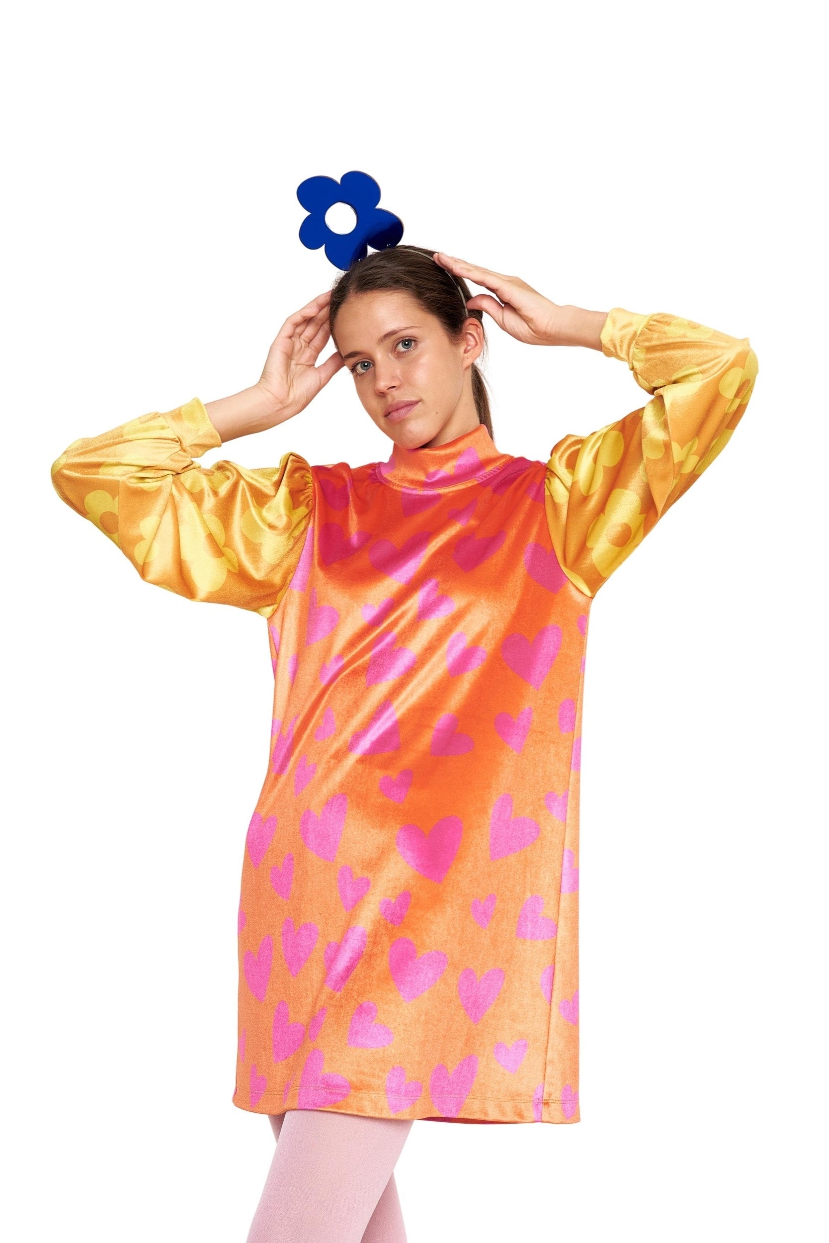 VESTIDO CORAZONES NARANJA