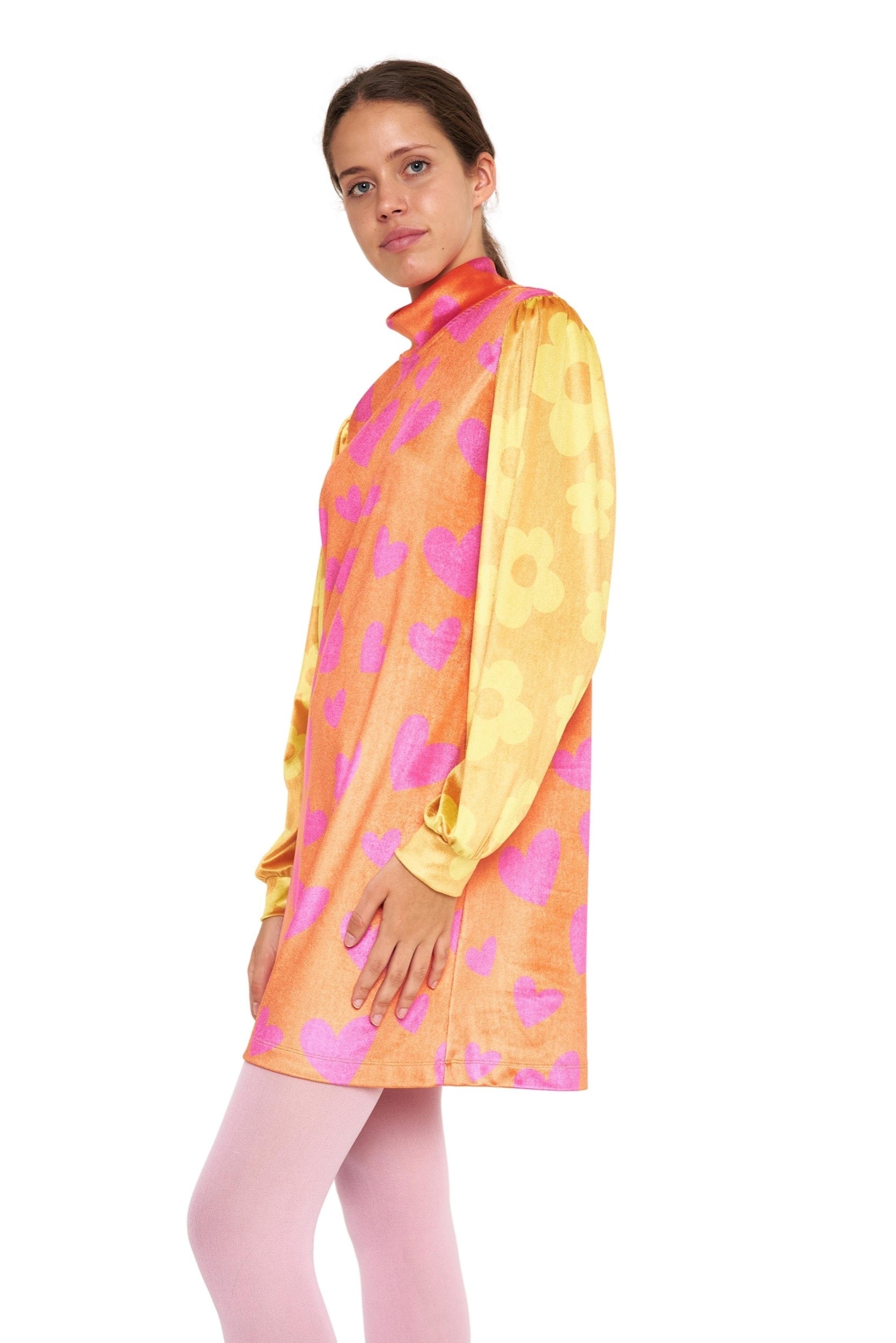 VESTIDO CORAZONES NARANJA