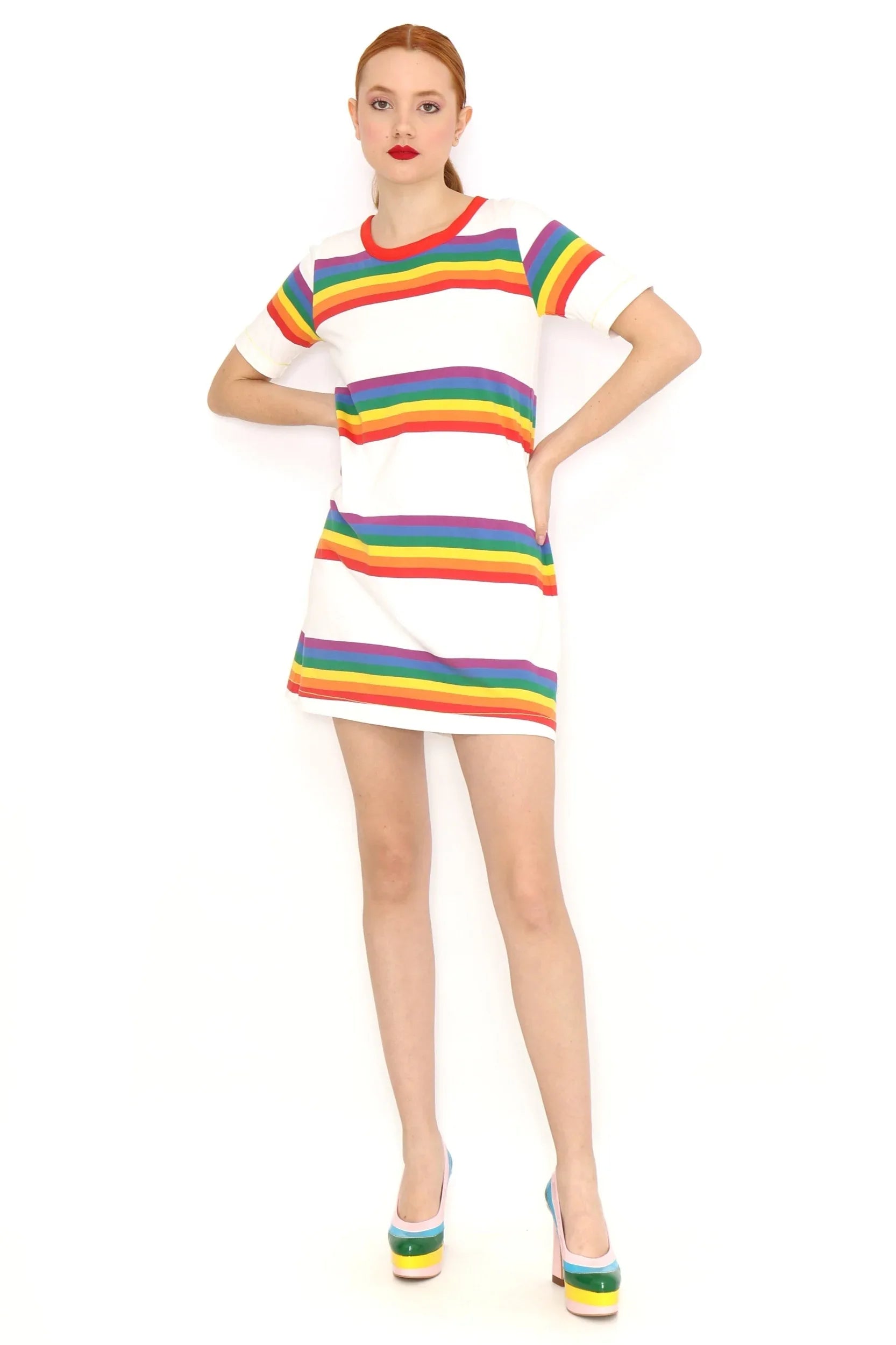 VESTIDO BLANCO RAYAS - Agatha Ruiz de la Prada