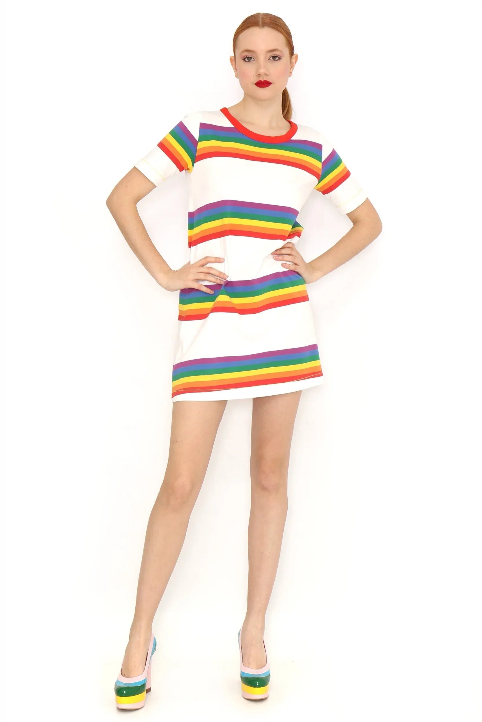 VESTIDO BLANCO RAYAS - Agatha Ruiz de la Prada
