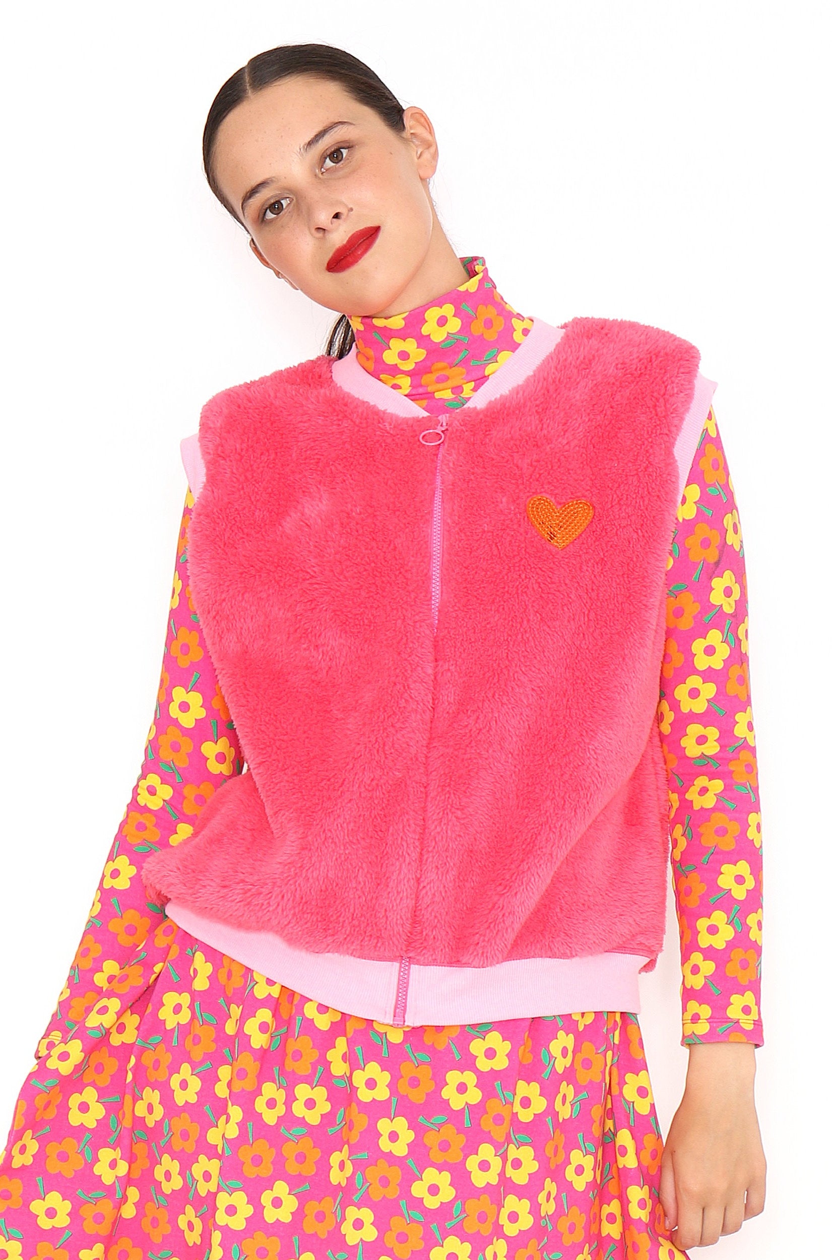 CHALECO PELUCHE FUCSIA