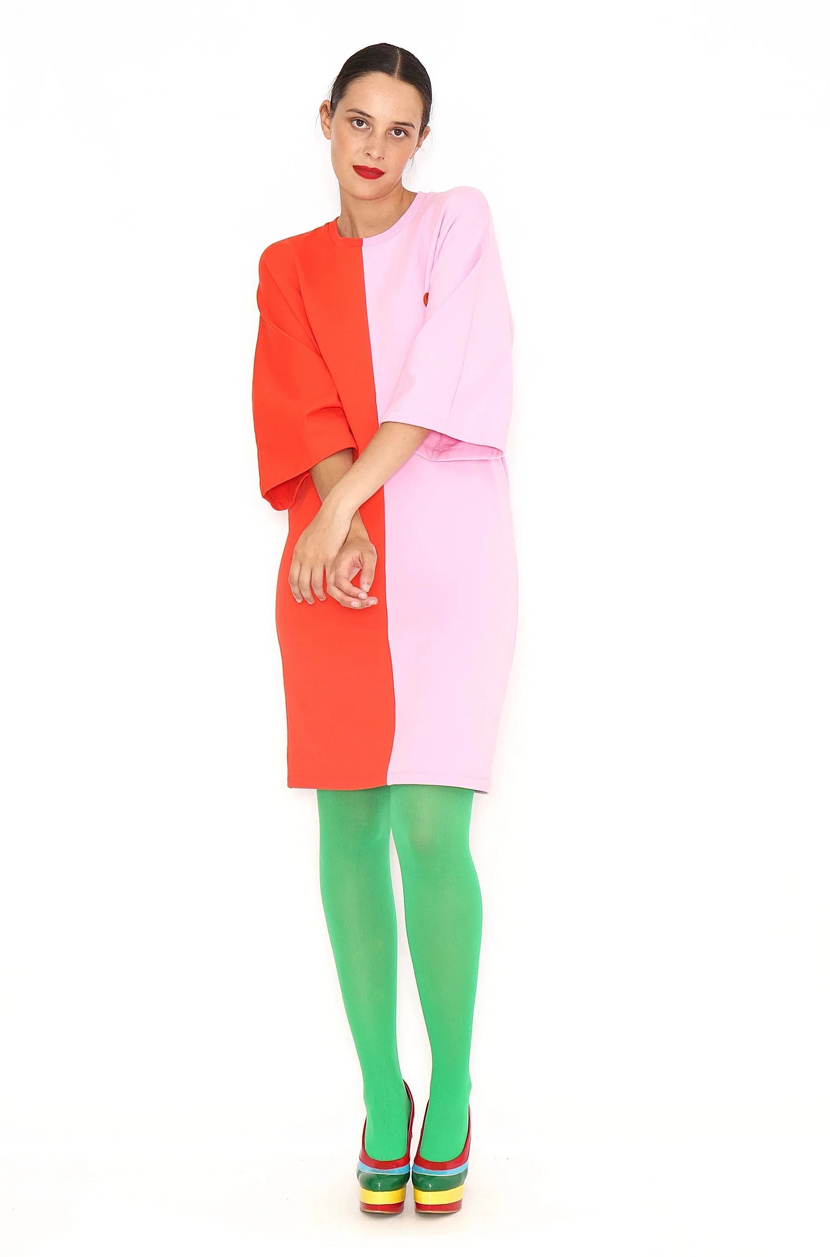 VESTIDO BICOLOR CORAZON - Agatha Ruiz de la Prada