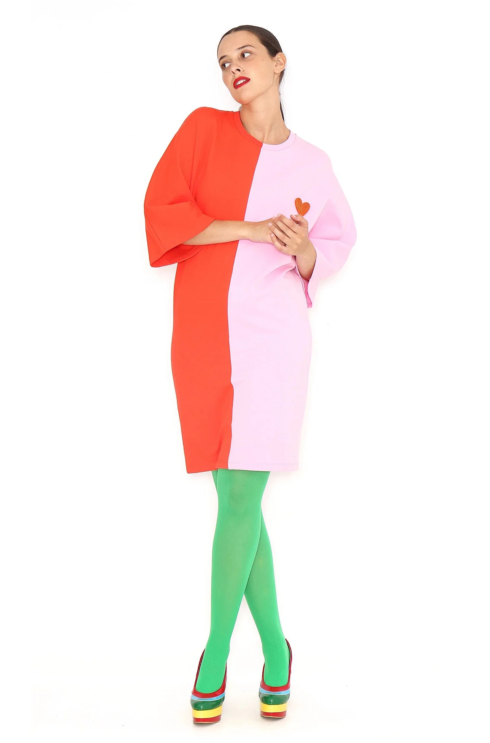 VESTIDO BICOLOR CORAZON - Agatha Ruiz de la Prada