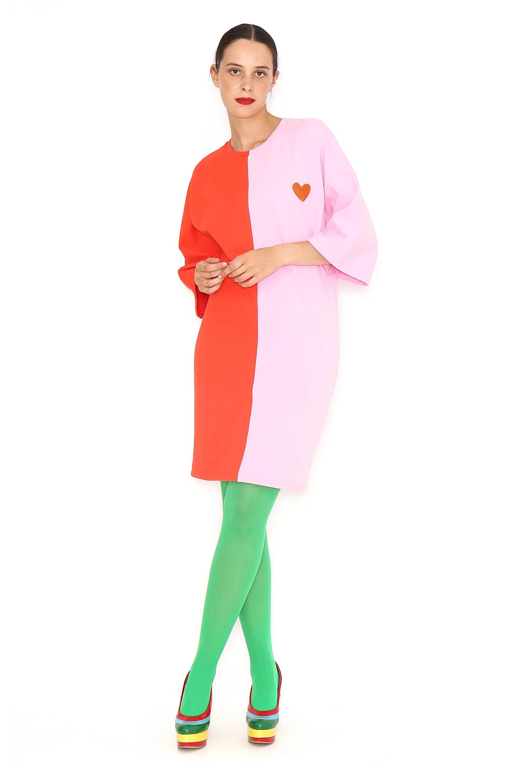 VESTIDO BICOLOR CORAZON - Agatha Ruiz de la Prada