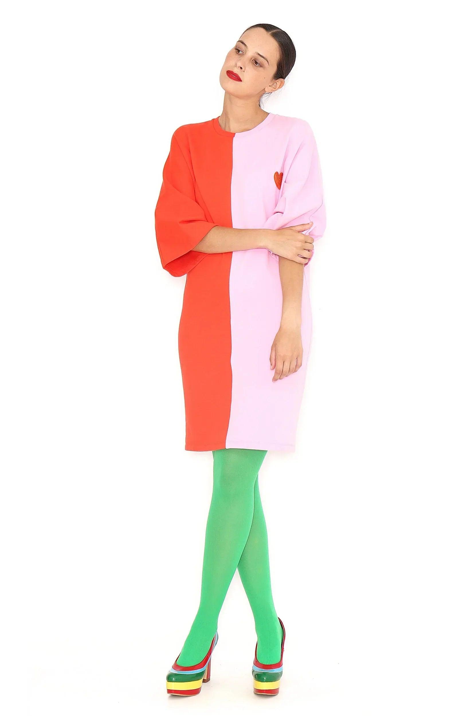 VESTIDO BICOLOR CORAZON - Agatha Ruiz de la Prada