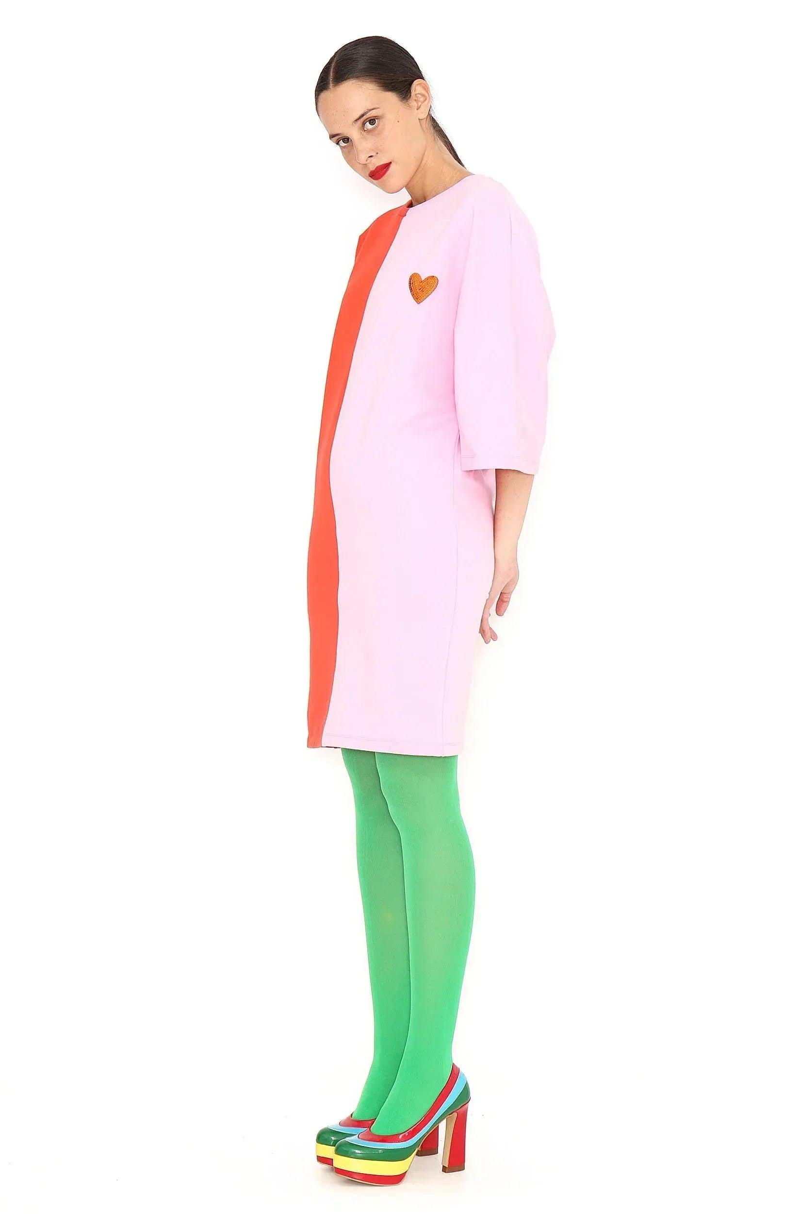 VESTIDO BICOLOR CORAZON - Agatha Ruiz de la Prada