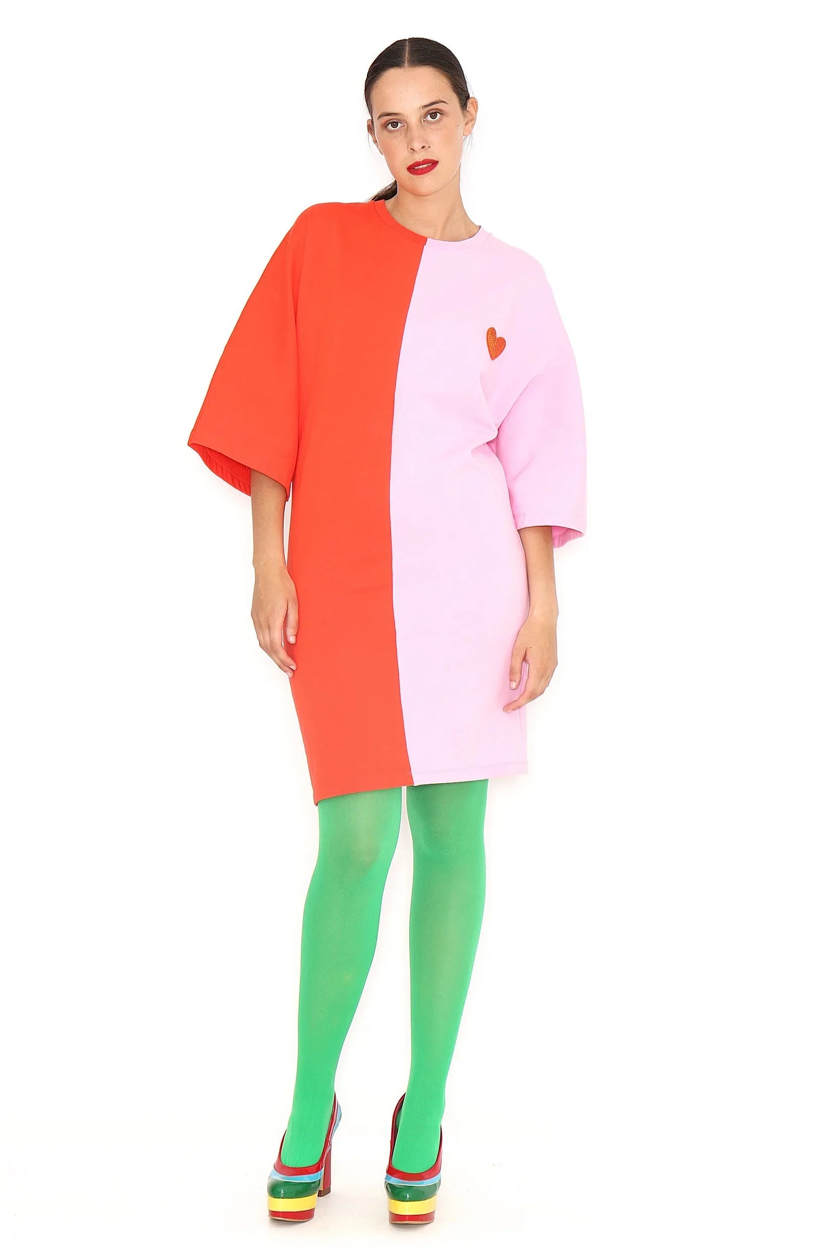 VESTIDO BICOLOR CORAZON - Agatha Ruiz de la Prada