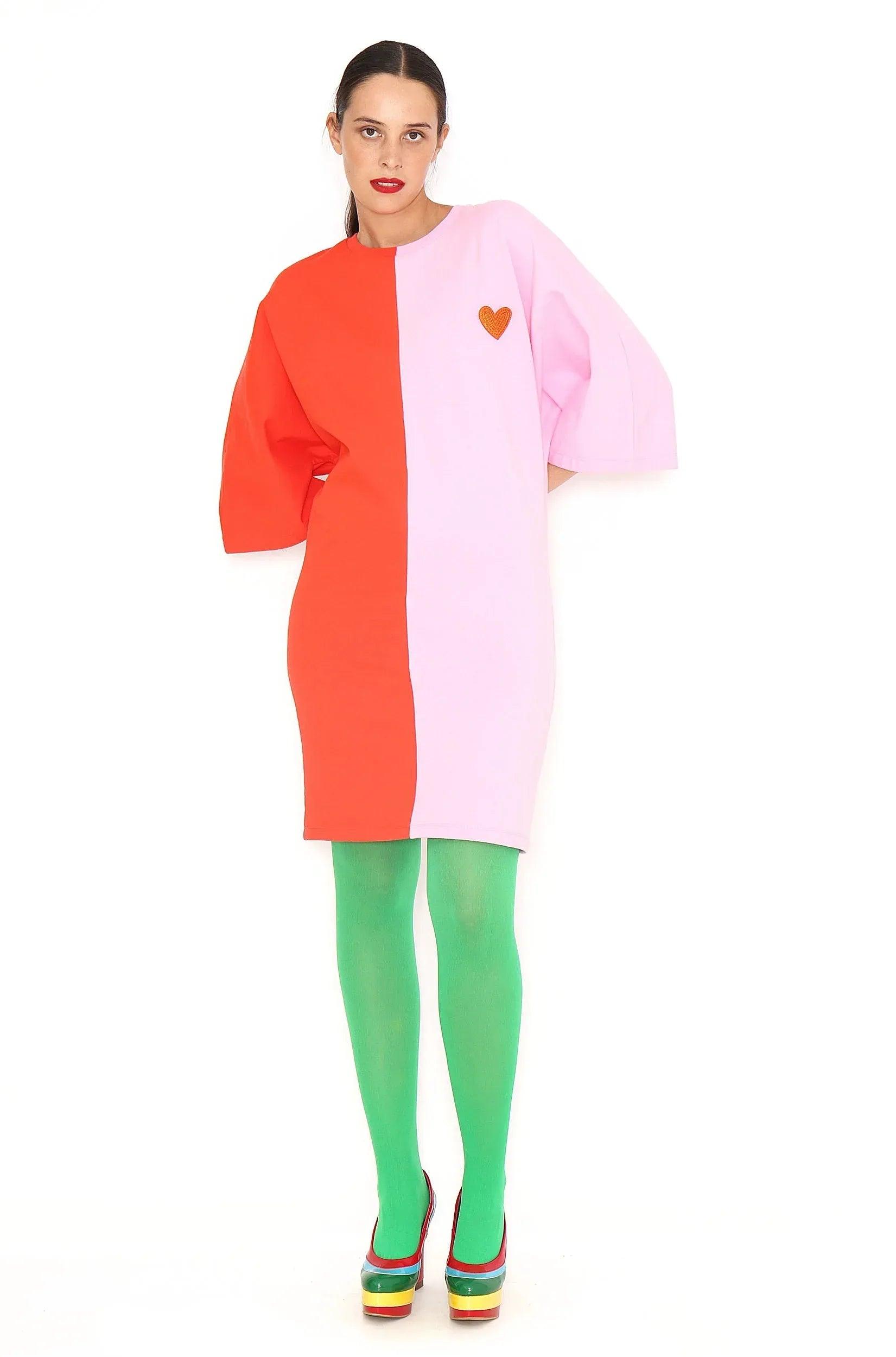 VESTIDO BICOLOR CORAZON - Agatha Ruiz de la Prada
