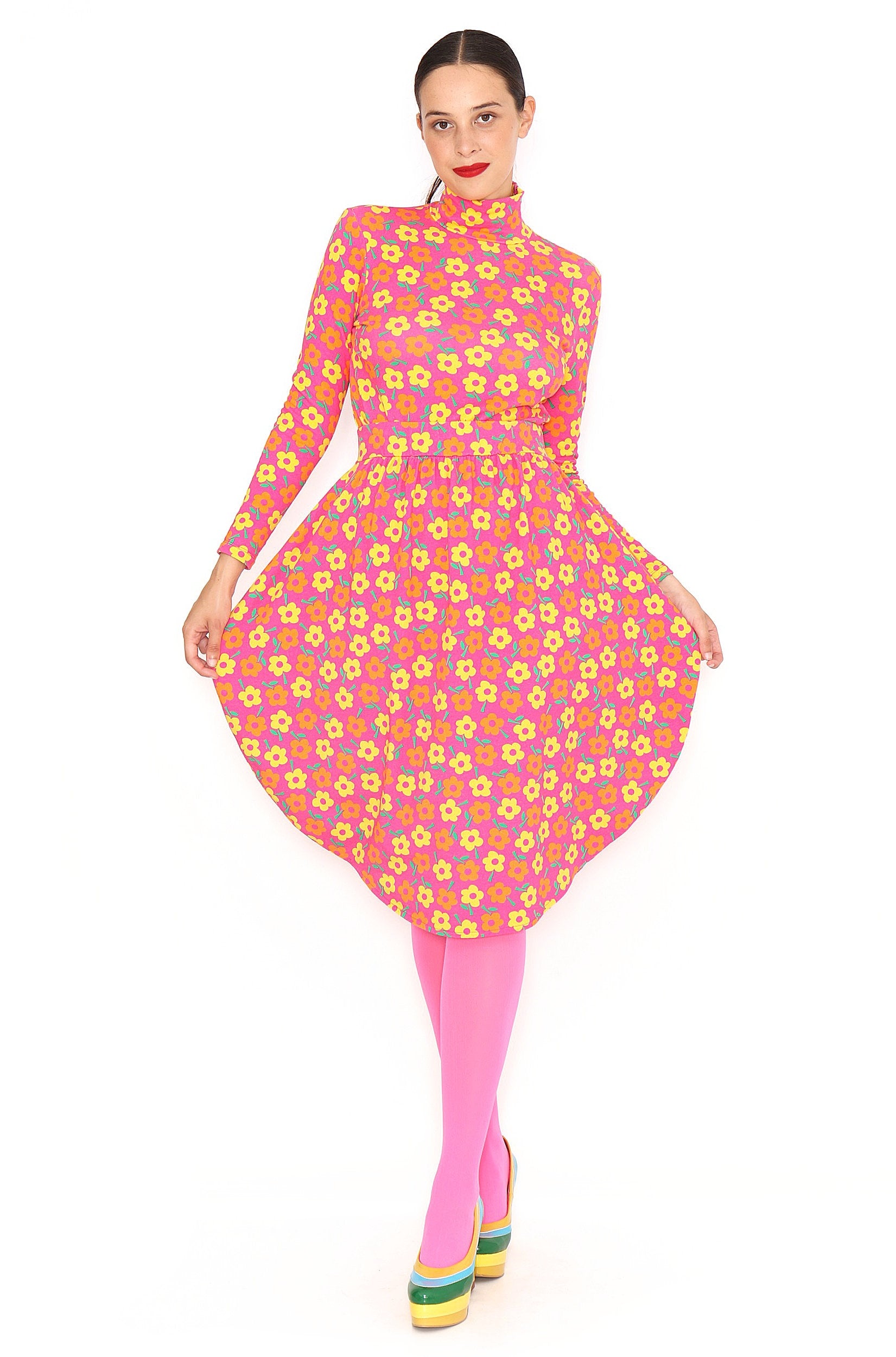 FALDA CIRCULO FLORES