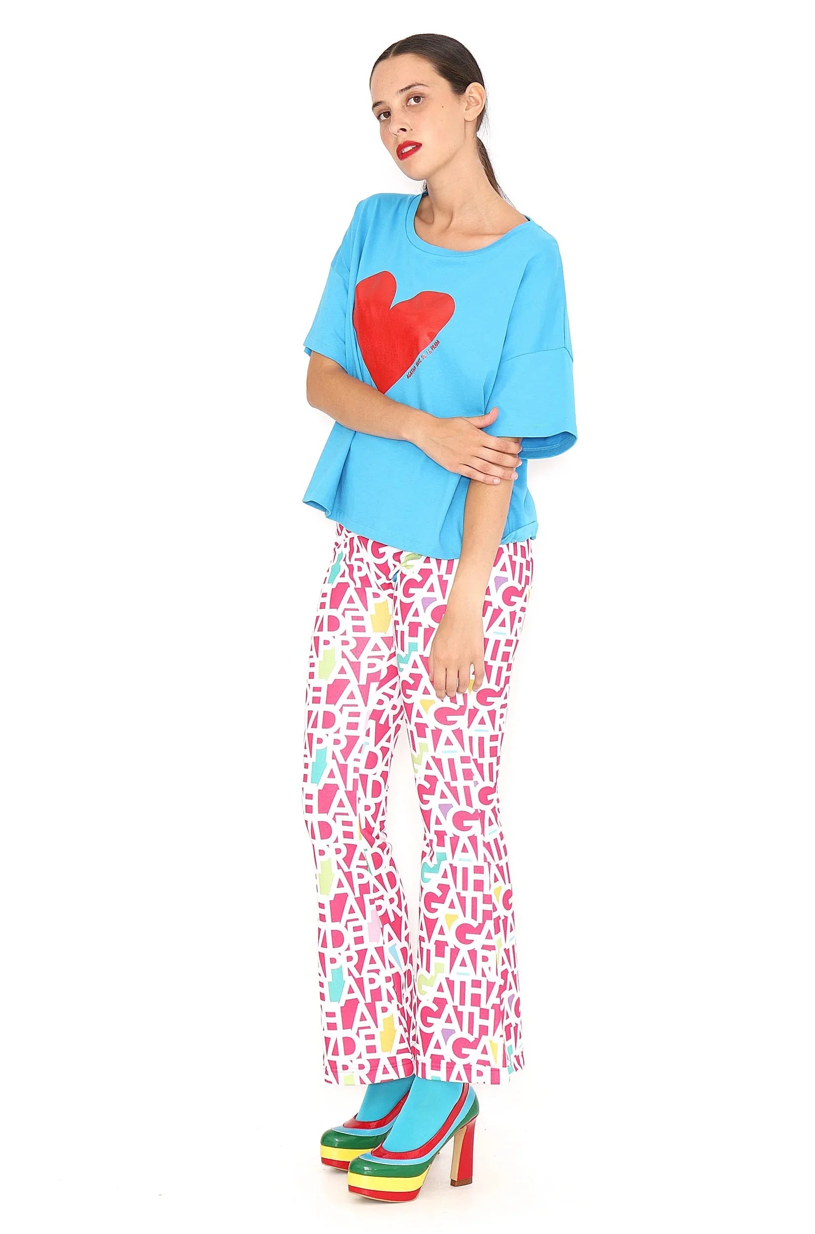 PANTALON FUCSIA LETRAS BLANCAS - Agatha Ruiz de la Prada
