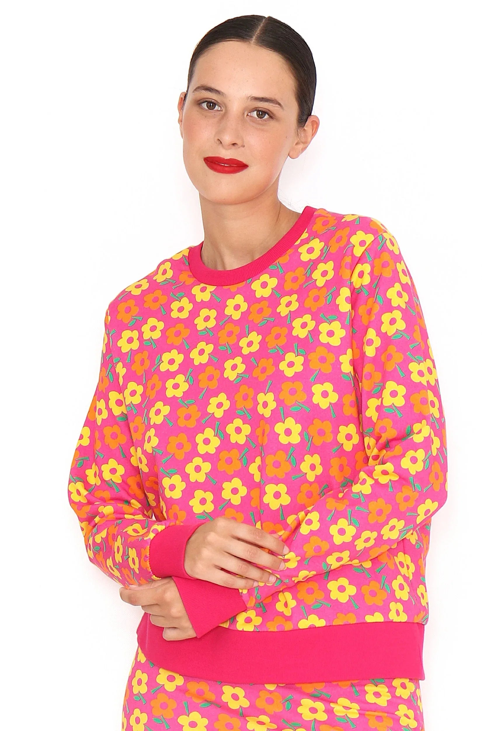 SUDADERA FLORES NARANJA - Agatha Ruiz de la Prada