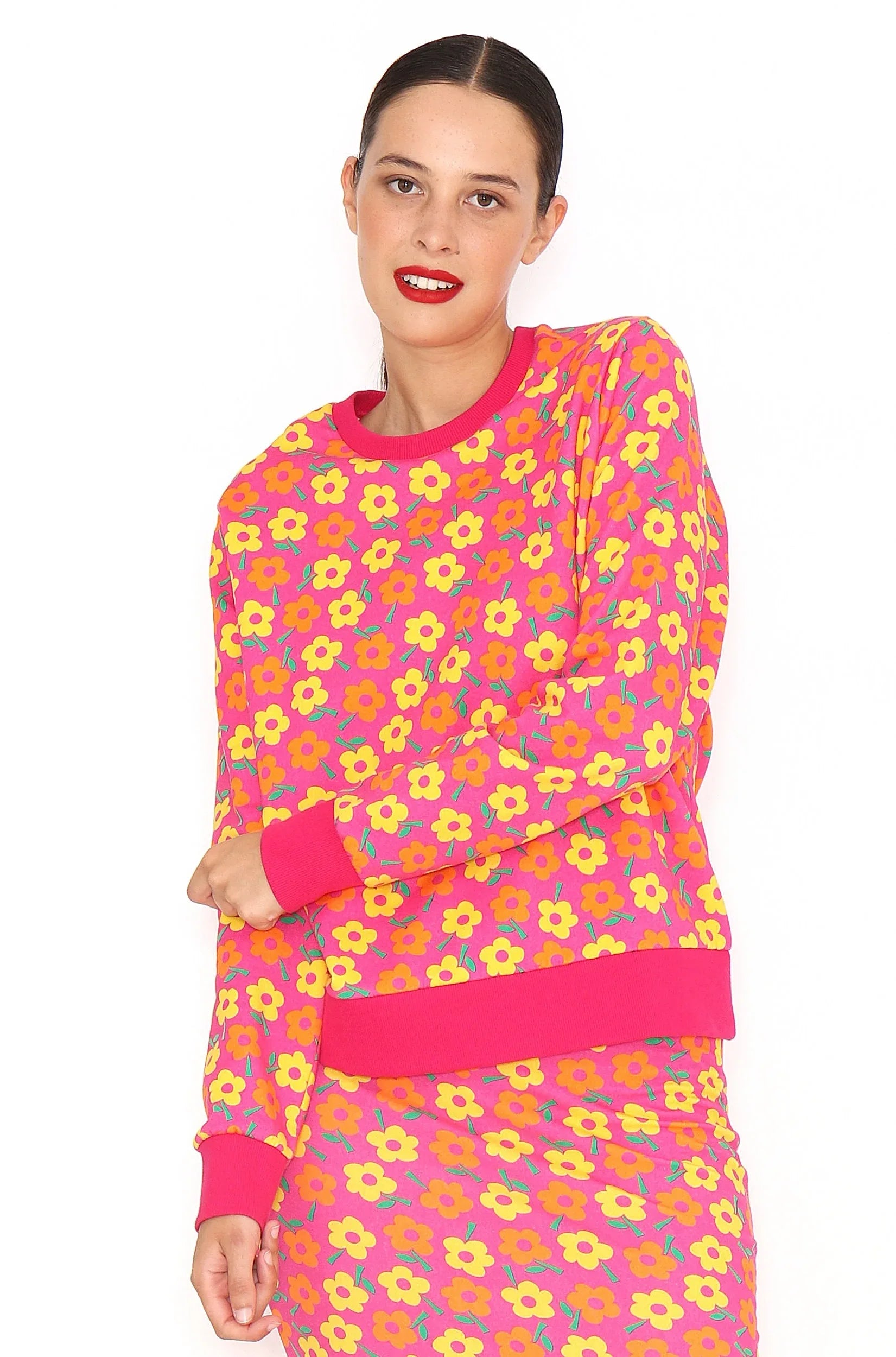 SUDADERA FLORES NARANJA - Agatha Ruiz de la Prada