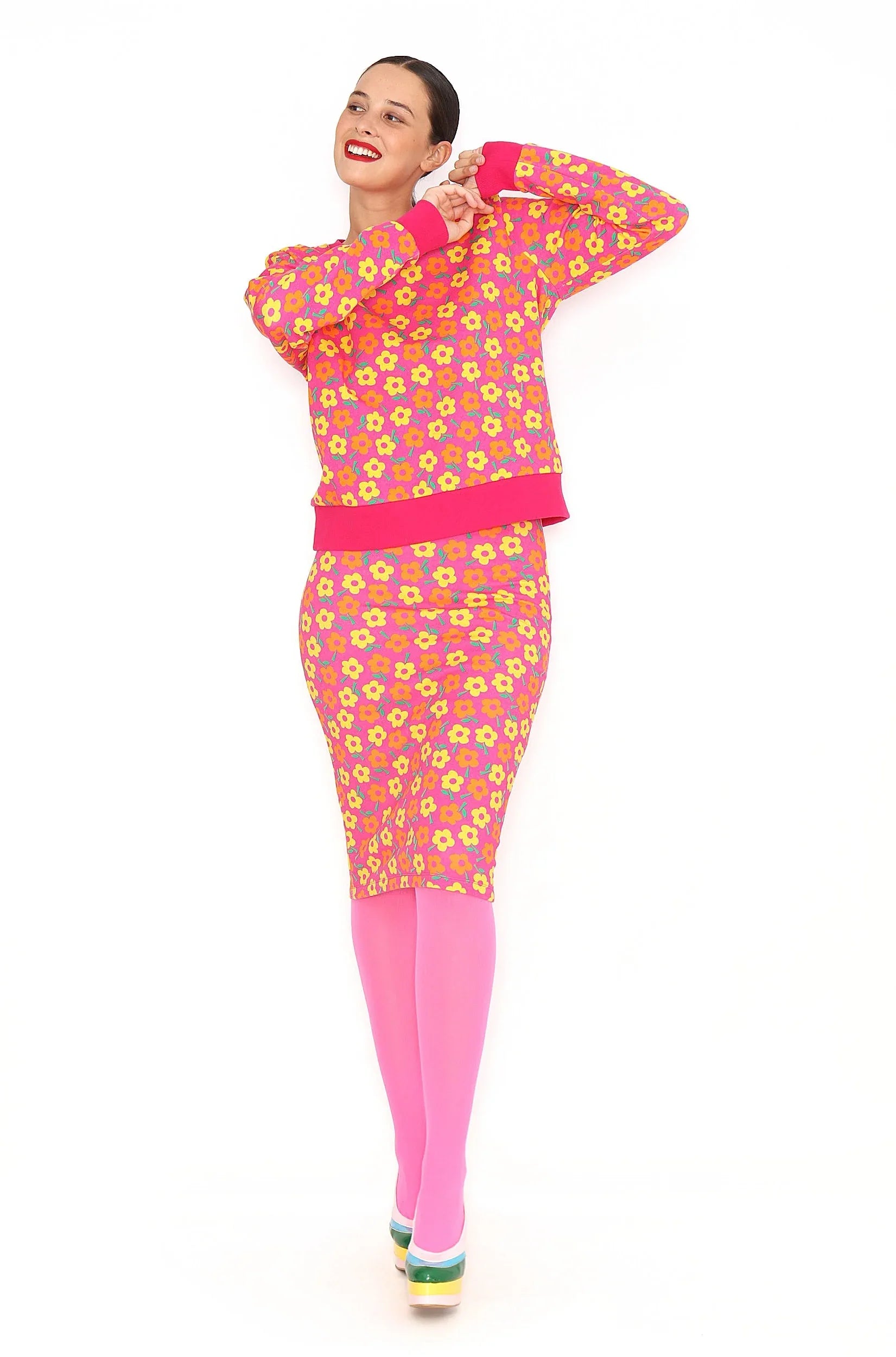 SUDADERA FLORES NARANJA - Agatha Ruiz de la Prada