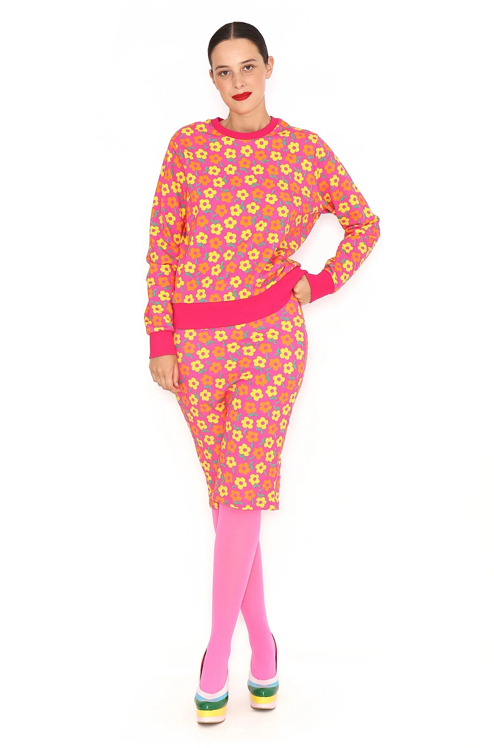 SUDADERA FLORES NARANJA - Agatha Ruiz de la Prada