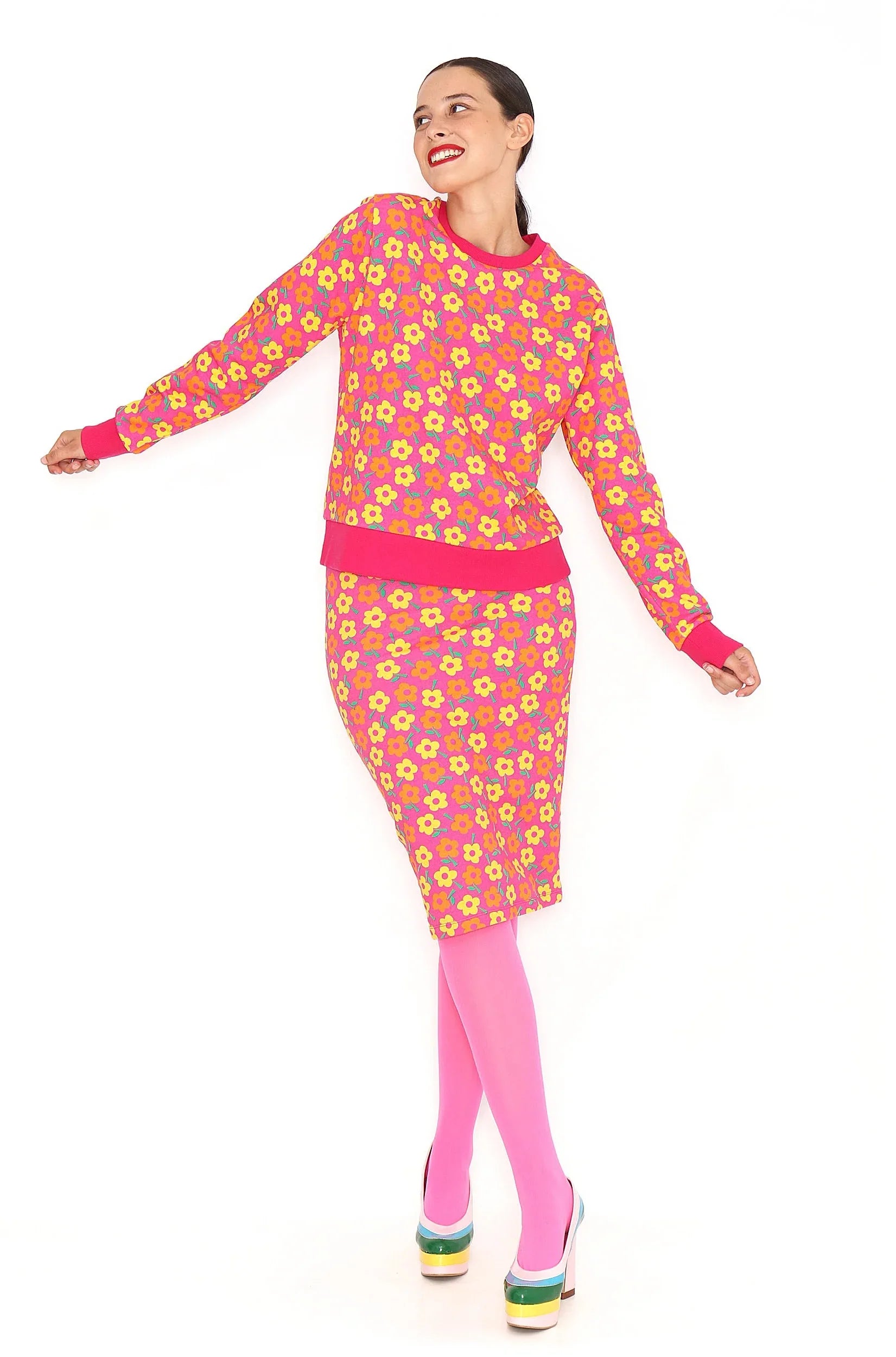 SUDADERA FLORES NARANJA - Agatha Ruiz de la Prada