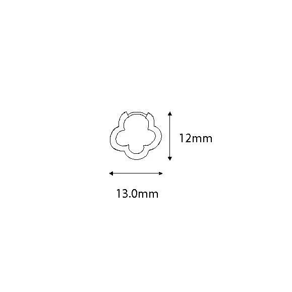 Dibujo técnico de aros criollas flor rosa: 13 mm x 12 mm