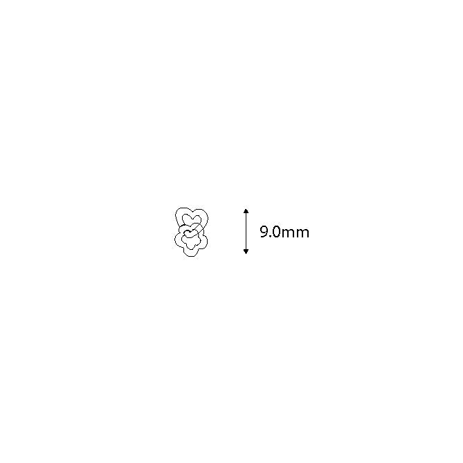 Pendientes de presión mini en forma de flor, 9,0 mm de altura