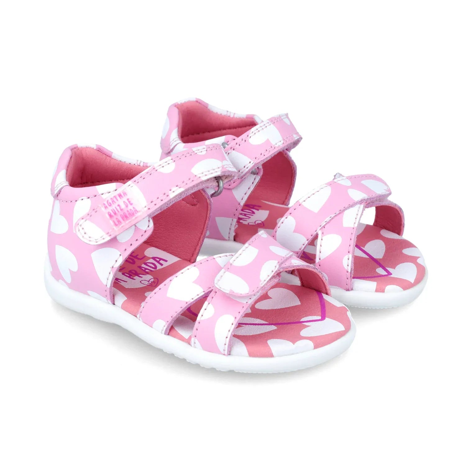 SANDALIA ROSA CORAZONES BLANCOS - Agatha Ruiz de la Prada