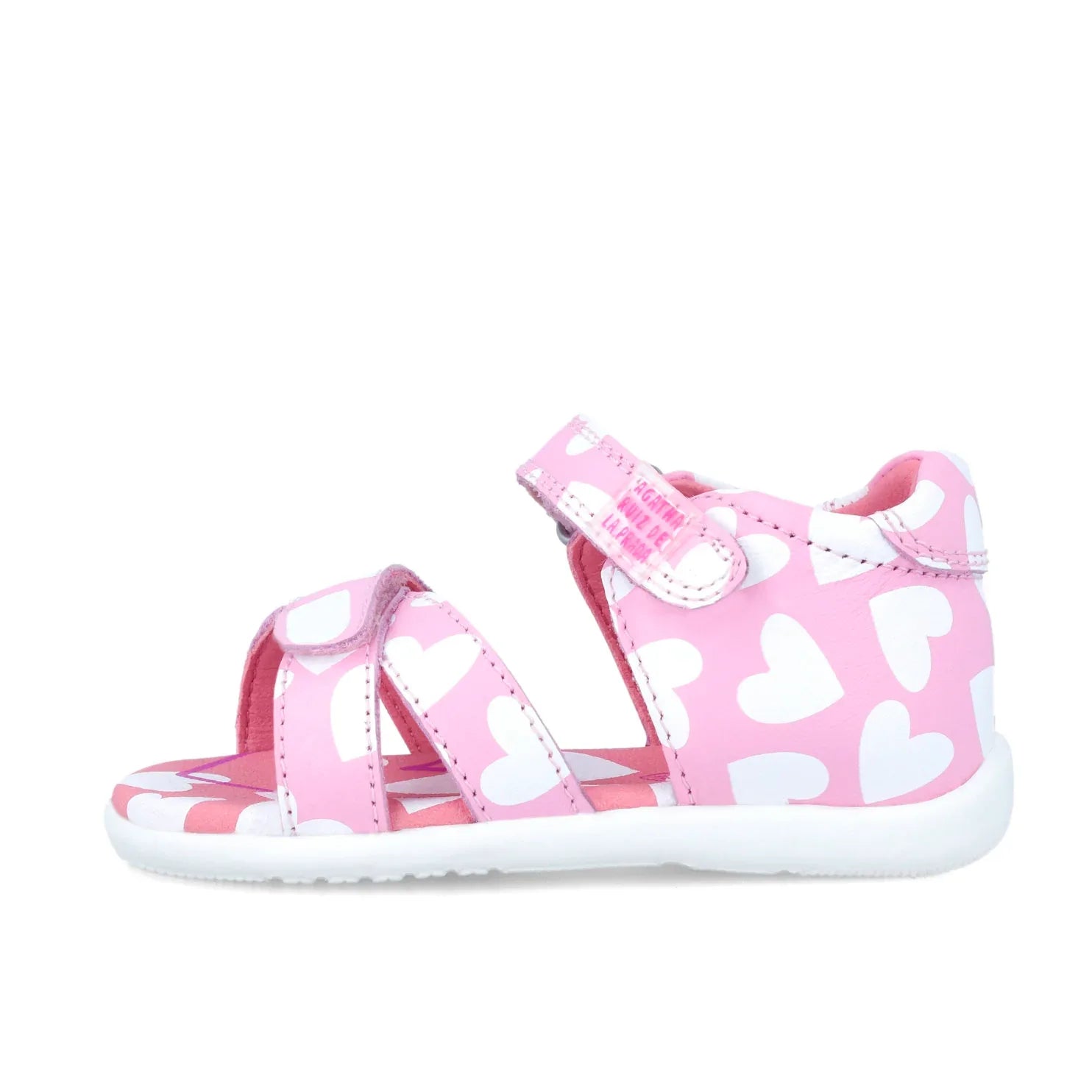 SANDALIA ROSA CORAZONES BLANCOS - Agatha Ruiz de la Prada